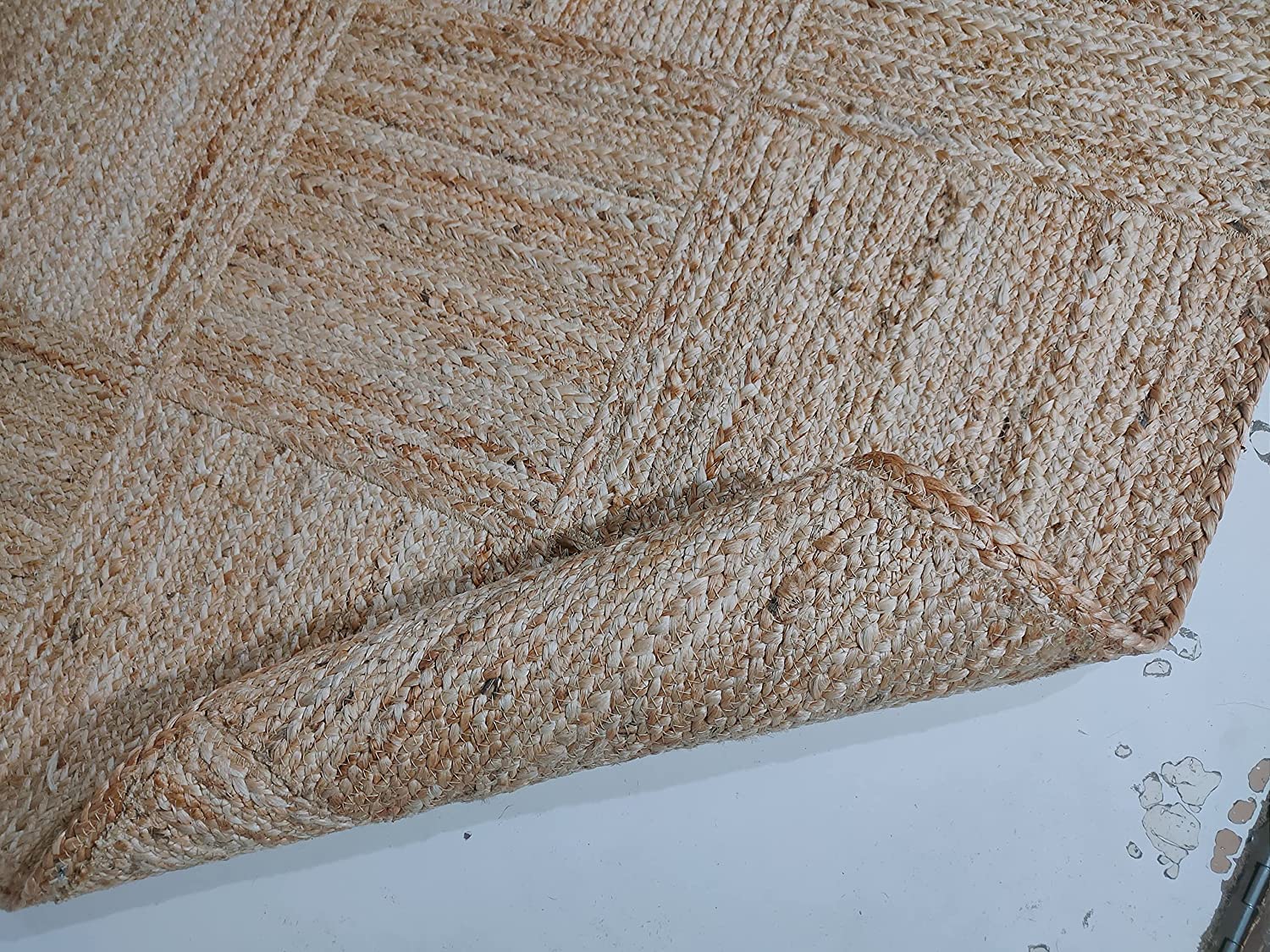 HOMDECLOYAL ® Jute Braided Natural Hand Woven & Reversible for Living Room Kitchen Entryway Rug, Jute Burlap Braided Rug, Jute012, 5X7 3