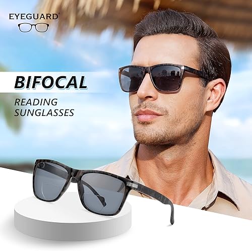 Miniatura 2 de EYEGUARD Paquete de 2 lentes de sol de lectura bifocales para hombre, protección UV400, para exteriores, diseño clásico