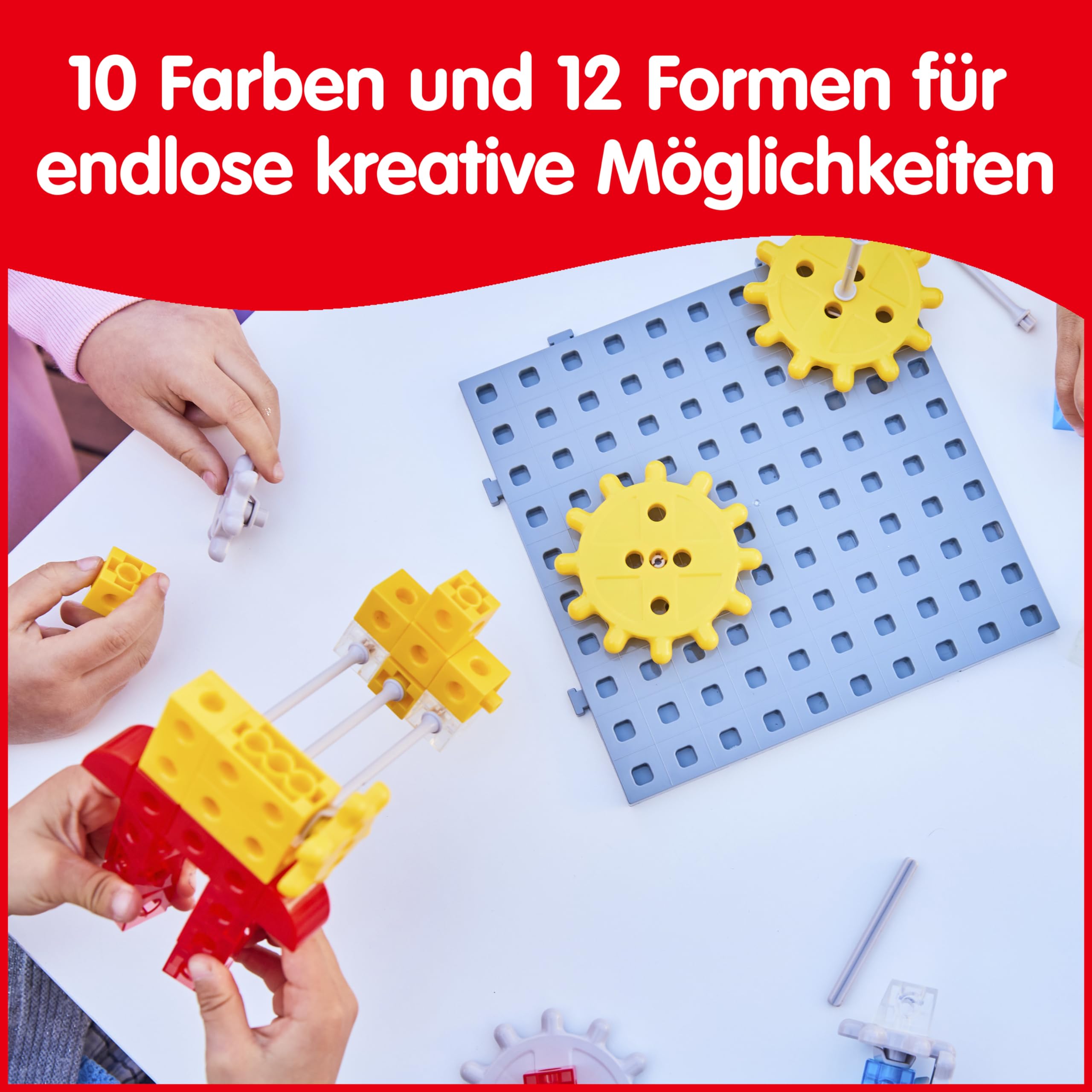 edxeducation My Gears Kinder-Set | 117 Teile | 13 Aktivitäten | Zahnrad-Spielzeug für Kinder | Baue rotierende, bewegliche Modelle | Konstruktionsspielzeug für Kinder von 4-8 Jahren