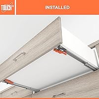 Vista 7 de TOUCH Correderas de cajón de montaje inferior, cierre suave automático (1 par, 18 pulgadas 457mm) para panel lateral de 1/2 y 5/8 pulgadas, guía