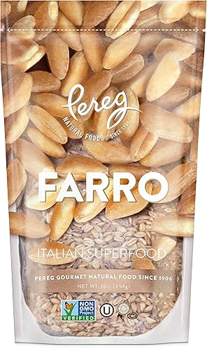 Pereg Farro 16oz Grano nutritivo, rico en proteínas y fibras, alternativa de arroz fácil de cocinar, embalaje resellable