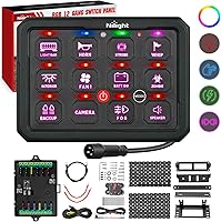 Vista 21 de Nilight Panel de Interruptores de 6 Posiciones Sistema de Relé de Control de Circuito Universal con Arnés de Cableado con Fusible LED Pod Regulable