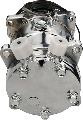 Miniatura 3 de ACTECmax Compresor universal del AC con el embrague negro PV7 SD 508 estilo 5H14 R134A Chrome Serpentine Belt