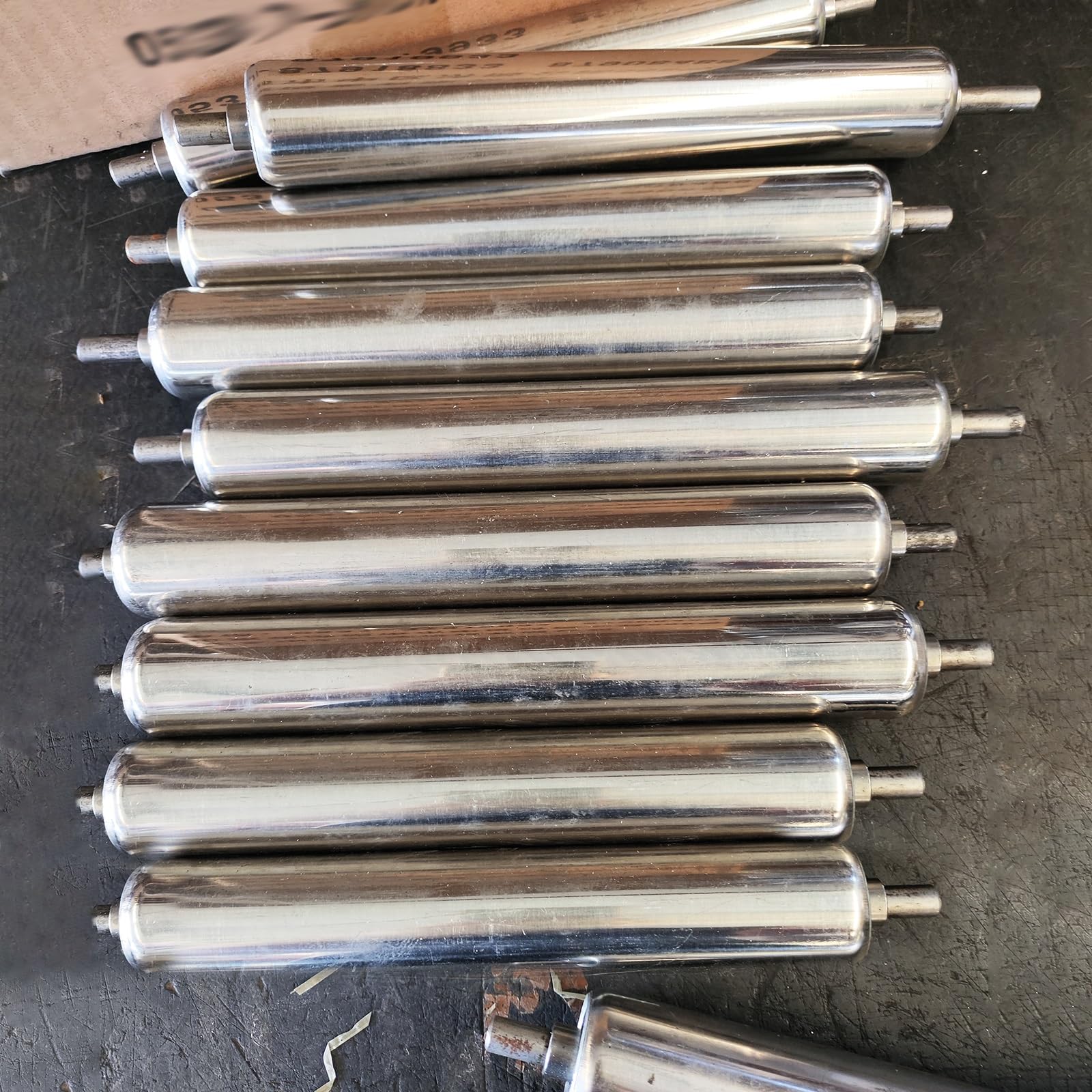 10 Pcs Heavy Duty Gravity Conveyor Rollers 4 6 8 10 12 14 16 18 20 22 24 28 31 35 39 Inch Long, Steel Roller for Retail Store/Warehouse/Construction Site, Industrial Roller(32mm/1.2in Dia - 15.7in/4