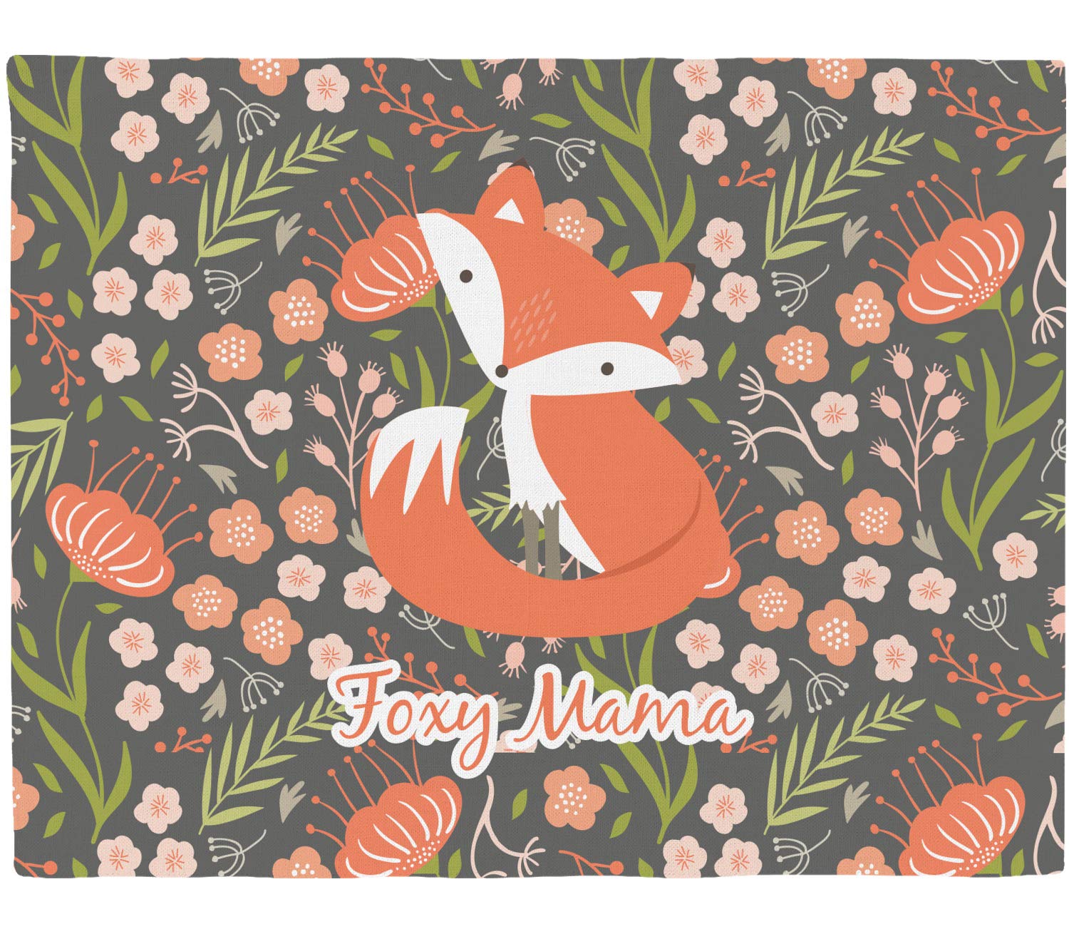 Personalized Foxy Mama Woven Fabric Placemat - Twill