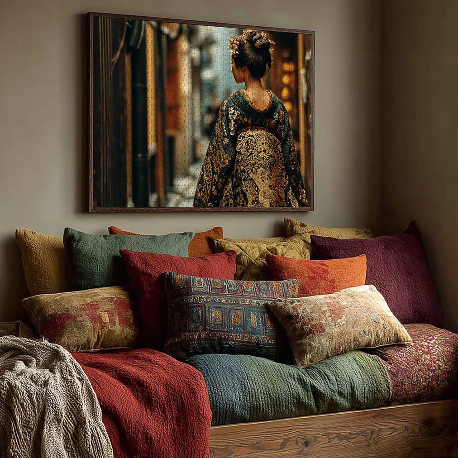 Puzzle Arte con Scatola Donna, Giappone Puzzle Legno 6000 Pezzi Adulti 179x105cm, Attività di Intrattenimento ad Alta Difficoltà, DIY Classici Gioco, Jigsaw Per Tutta La Famiglia, Regalo, 3-6839