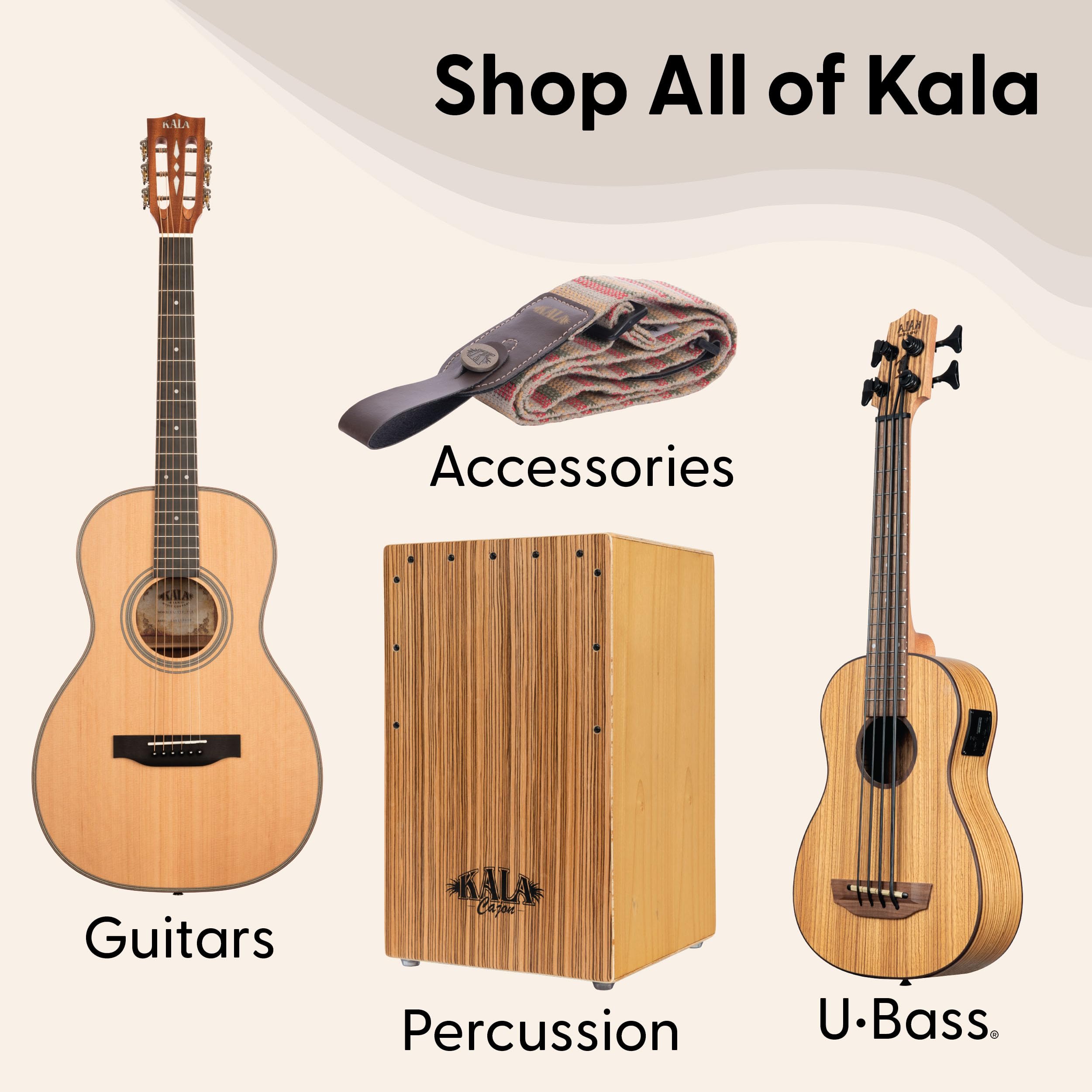 Kala - KA-WMT-BL-S - Ukulele Soprano Bambini Adulti e Principianti, Ukulele Scuola Media in ABS per Musicisti Esperti/Nuovi, Custodia Inclusa, Strumenti Musicali Bambini a Corda, Satinato colorato
