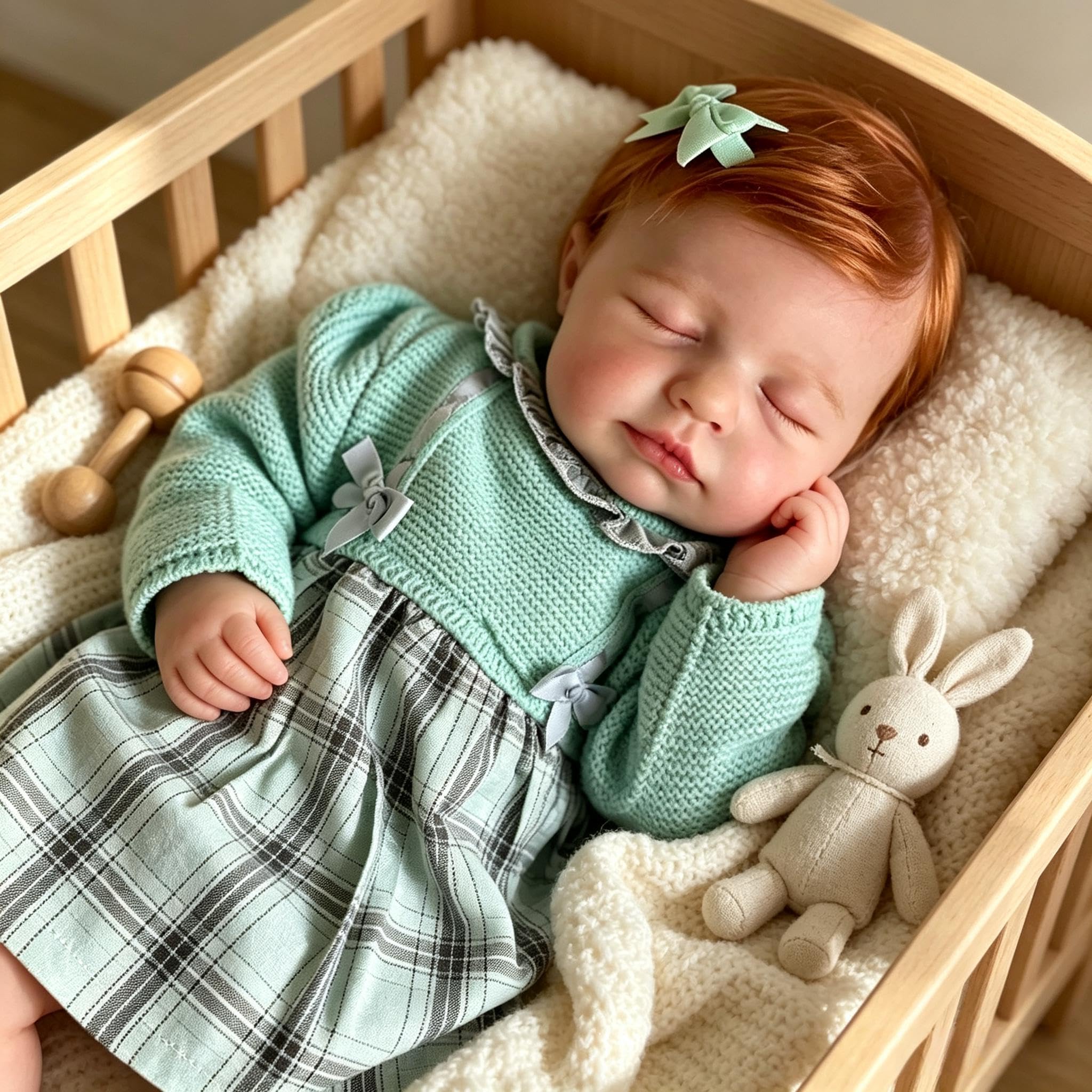 RXDOLL Reborn Baby Vollvinyl Lebensecht, 50CM Silikon Baby Mädchen, Reborn Puppen Lebensecht, Lebensechte Babypuppen Wie Echt, Echte Puppe Mit Haaren