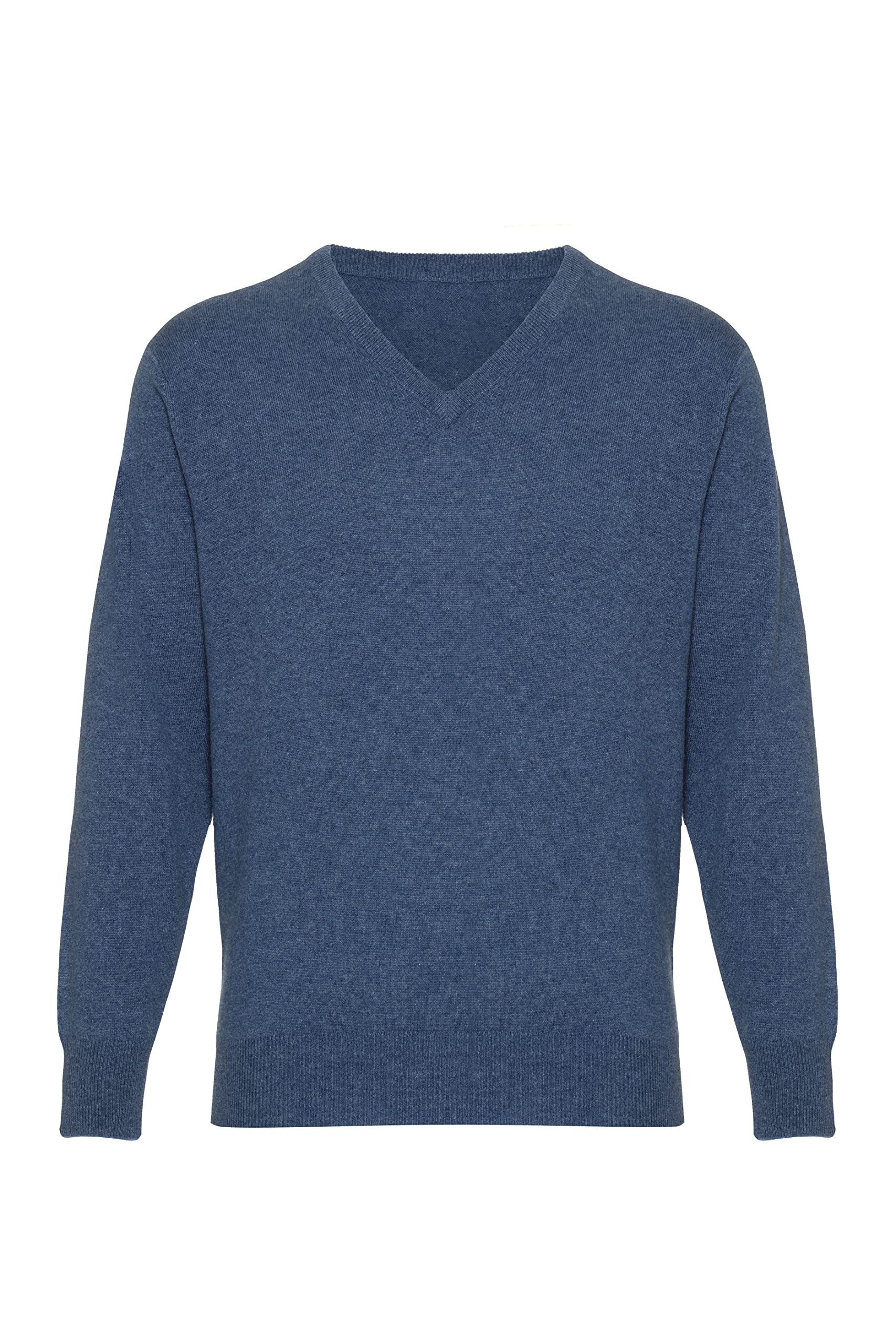Lona Scott Men's Cashmere V Neck Jumper Denim M