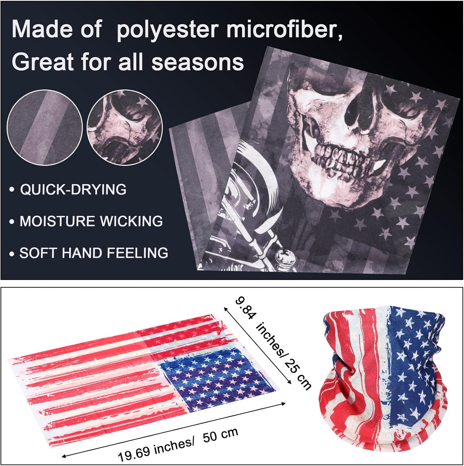 Bonuci 100 Pcs Neck Gaiter Bulk Seamless Neck Gaiter Face Coverings Breathable Elastic Headwear Bandana for Women Men - Image 2