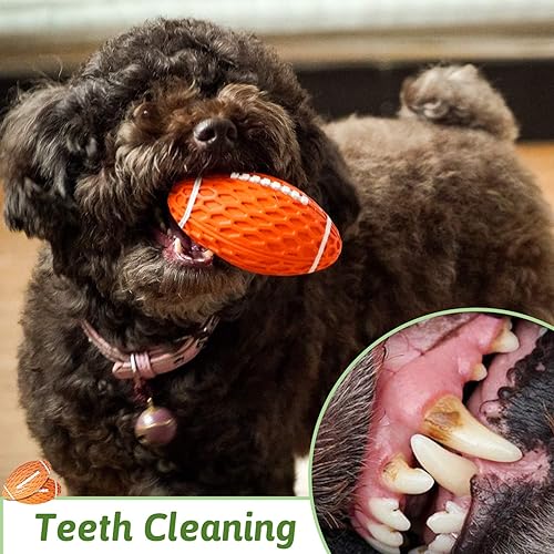 Miniatura 5 de Juguetes para perros, juguetes chirriantes para mascotas, fútbol flotante de goma, interactivos y de entrenamiento, juguetes masticables duraderos