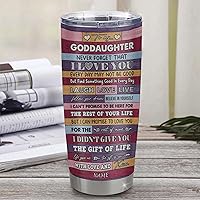 Vista 10 de Personalized To My Goddaughter From Godmother Stainless Steel Tumbler Cup Lion My Precious Goddaughter Birthday Graduation Christmas Travel Mug 20oz