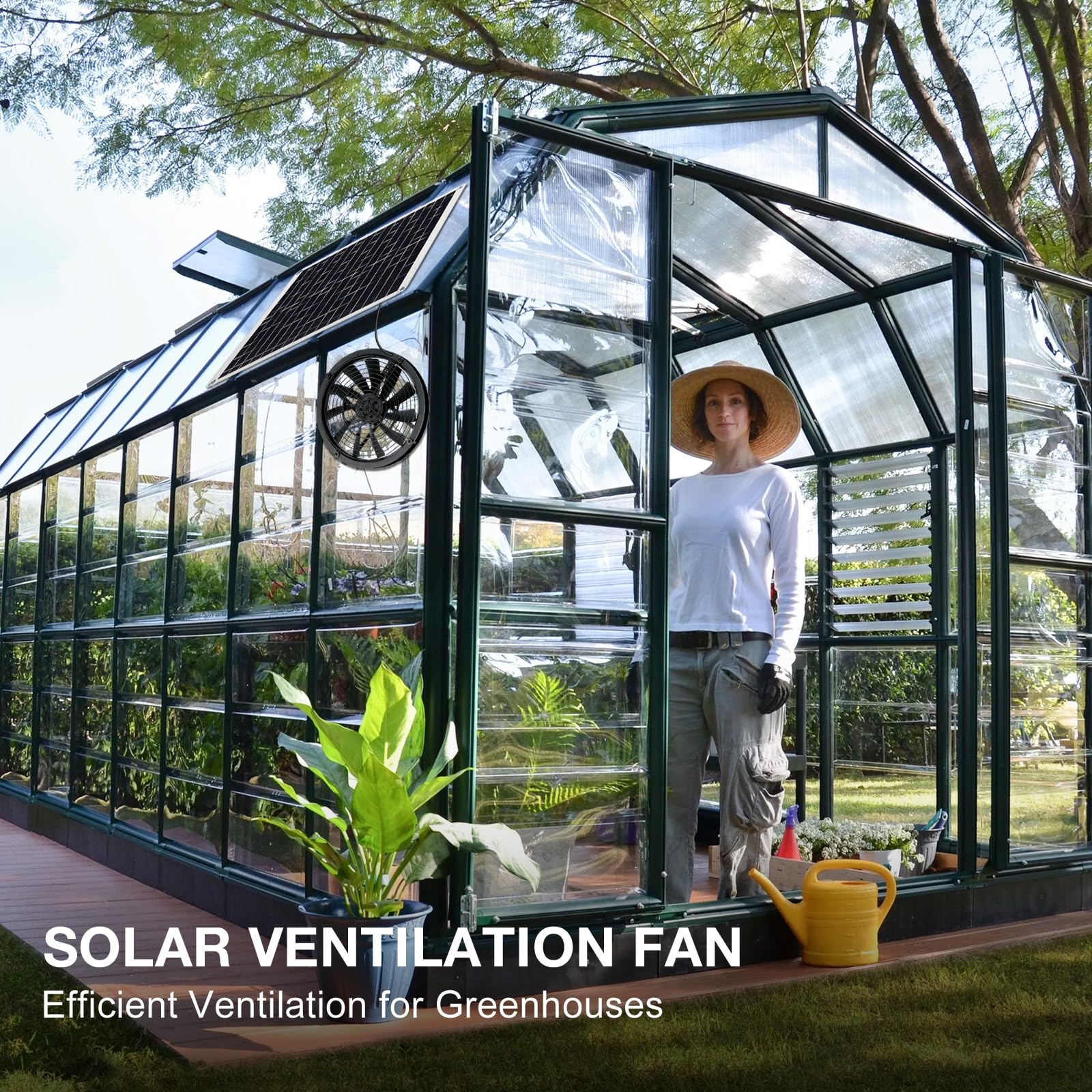 Ventilatore di scarico a energia solare, 20 W, in silicio monocristallino, a energia solare, per polli, serre, animali domestici, scarico finestre