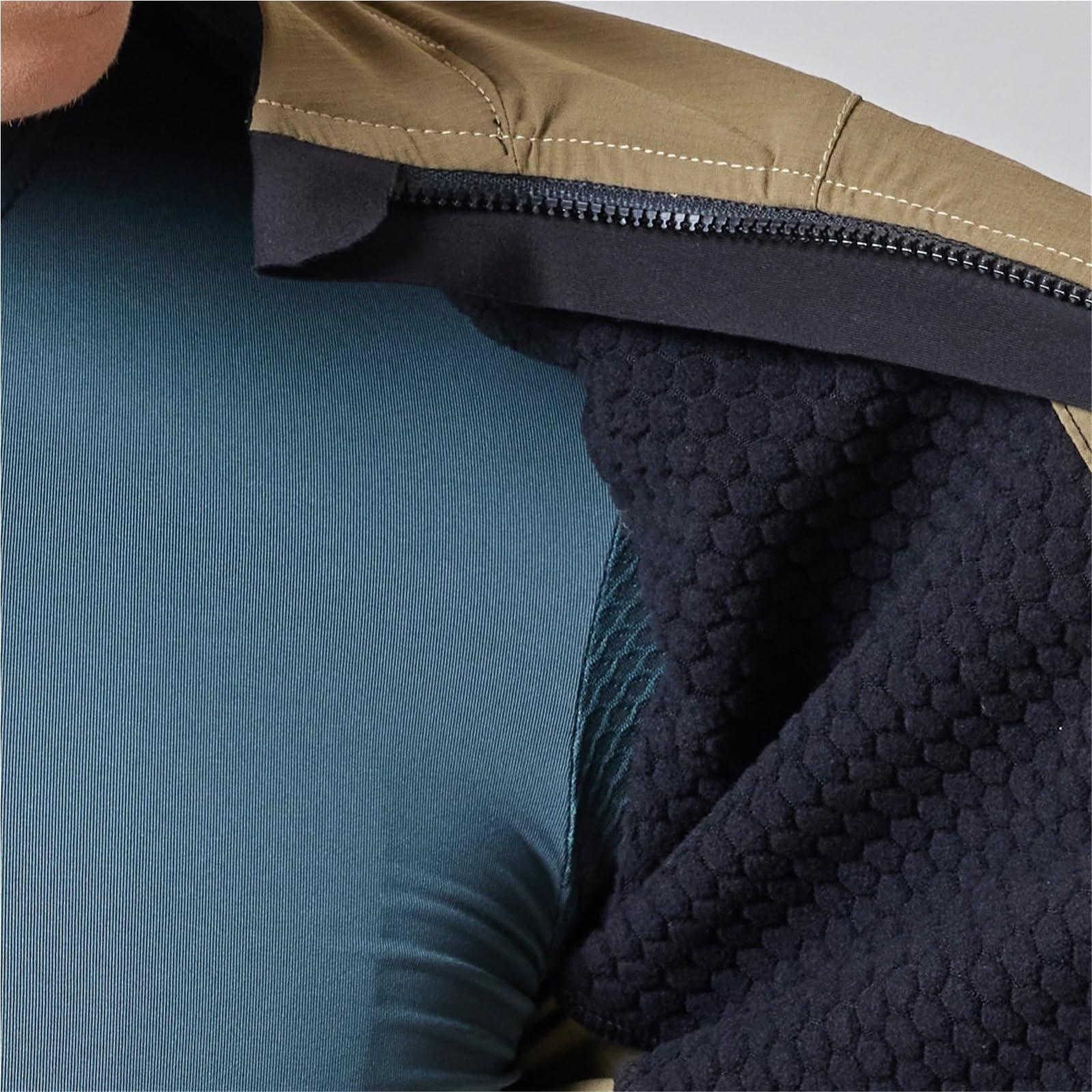 Passamontagna sottocasco Gilet da Ciclismo Interno Invernale Antivento e Termico Abbigliamento da Ciclismo a 2 Strati con Tasca sul Petto