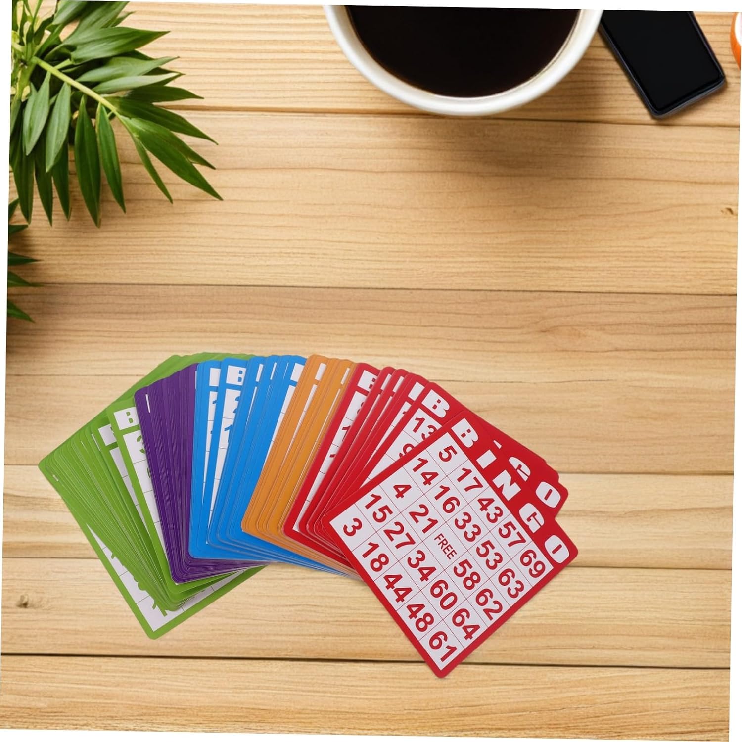 KOMBIUDA 100pcs Five-Color Paper Bingo Game Cards for Ages with Visual Recognition Stimulation and Entertainment Value Party Supplies for Birthday and Tea Party