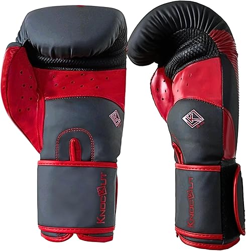 Miniatura 8 de Knockout Elite - Guantes de boxeo con envolturas de mano y protector bucal para hombres, mujeres, Muay Thai, kickboxing, entrenamientos de bolsas
