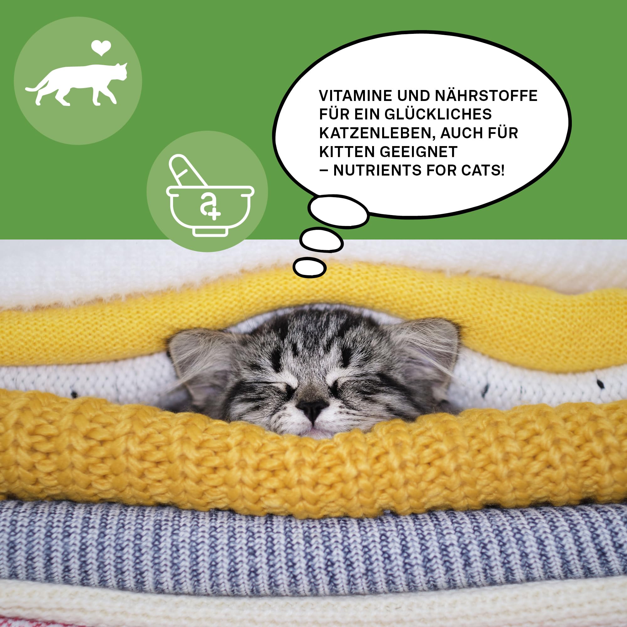 animaux Nutrients for Cats – 120 Kautabletten – Vitamine für Katzen, Unterstützung für Stoffwechsel, Immunsystem, Haut & Fell, mit Vitamin B Komplex, Omega 3, Zink & mehr