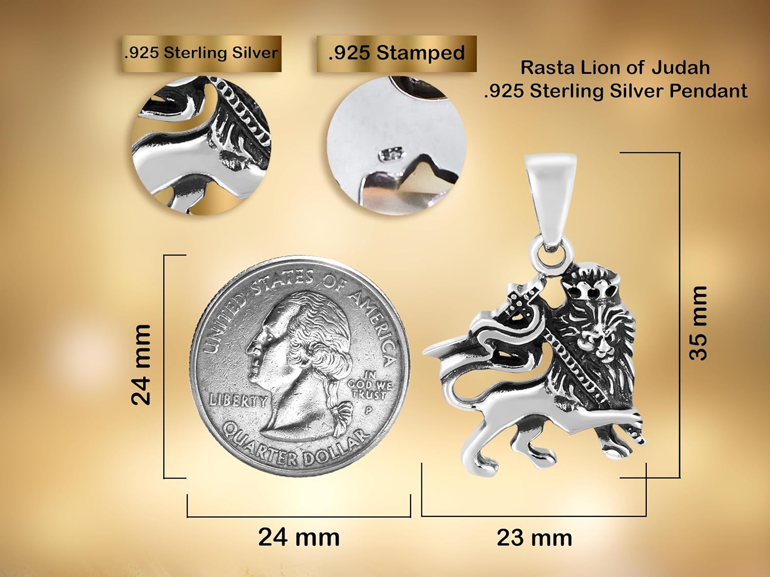 AeraVida Antique Celtic Knot Rasta Lion of Judah Sterling Silver Pendant Necklace | Hip Hop & Reggae-Inspired Jewelry | 18” Rubber Cord Necklace for Men & Women