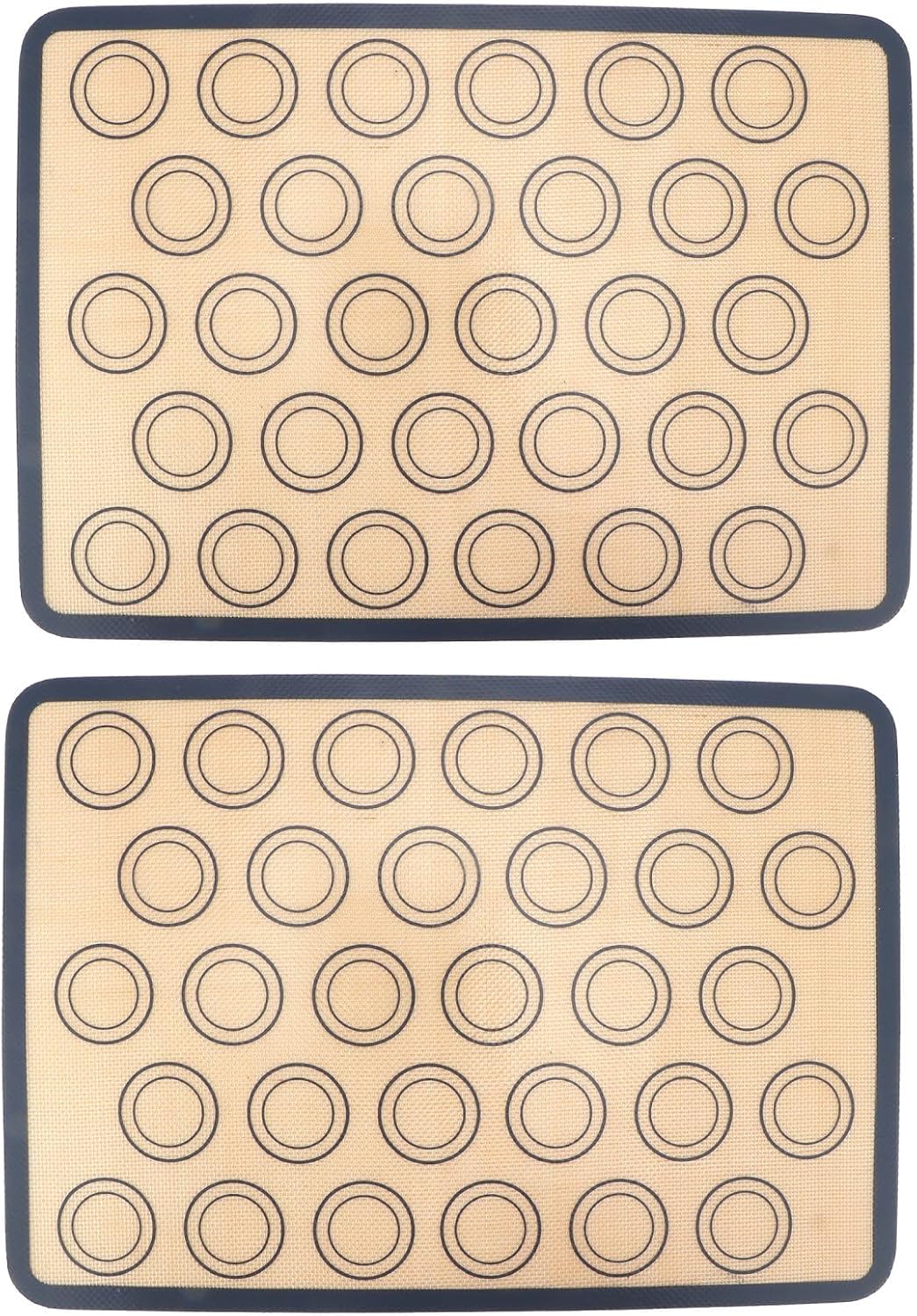 2PCS Silicone Baking Mat, Reusable Non Stick Oven Mat Non Slip Silicone Baking Sheet for Making Cookies, Macaroons, Bread (16.5x11.6in)