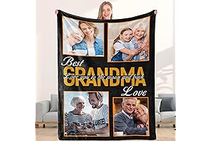 Personalized Photo Blanket: "To My Best Grandma, Love You to the Moon and Back"