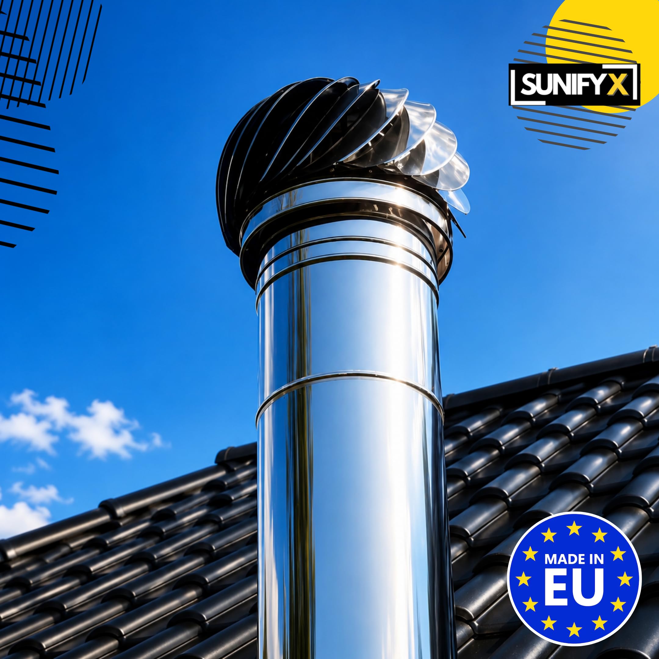 150 mm Kaminaufsatz Edelstahl Drehbar – SUNIFY Schornsteinaufsatz Windbetrieben – Anti-Rauchzug Kamin Hut – Kaminhaube Lüftung Rotierend Für Ofen Schornstein | Schornsteinaufsatz, Zugverstärker, Schornsteinhaube, Kaminabdeckung, Kamin Ventilator, Kaminkug