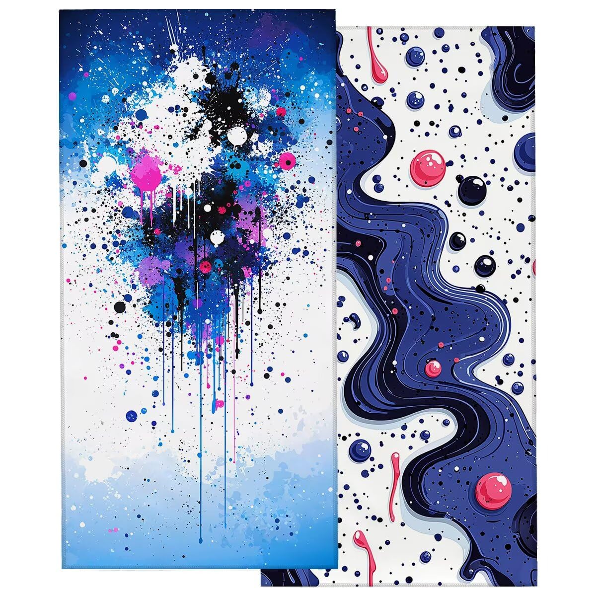 Telo Mare Microfibra, Telo Mare Grande 100x200cm 2 Pezzi, Asciugamano Palestra Donna Asciugatura Rapida, Antisabbia Asciugamano Microfibra, Leggero Asciugamani Palestra per Regalo (Astratto) -4310