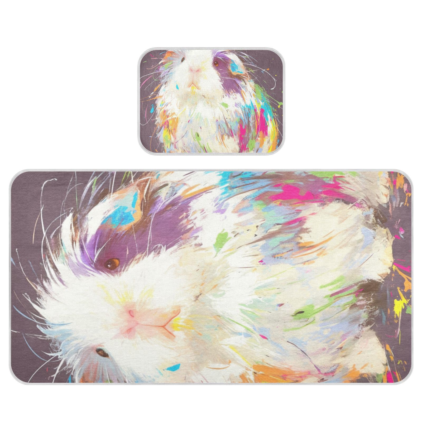 Cartoon Cute White Guinea Pig Cooling Baby Waterproof Crib Mattress pad 28