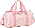 Duffle Bag for Gym Sports Women Girls Workout Travel Bag Weekender with Shoe Compartment and Wet Pocket, A-Corduroy-floral beige, L, Duffle Bag