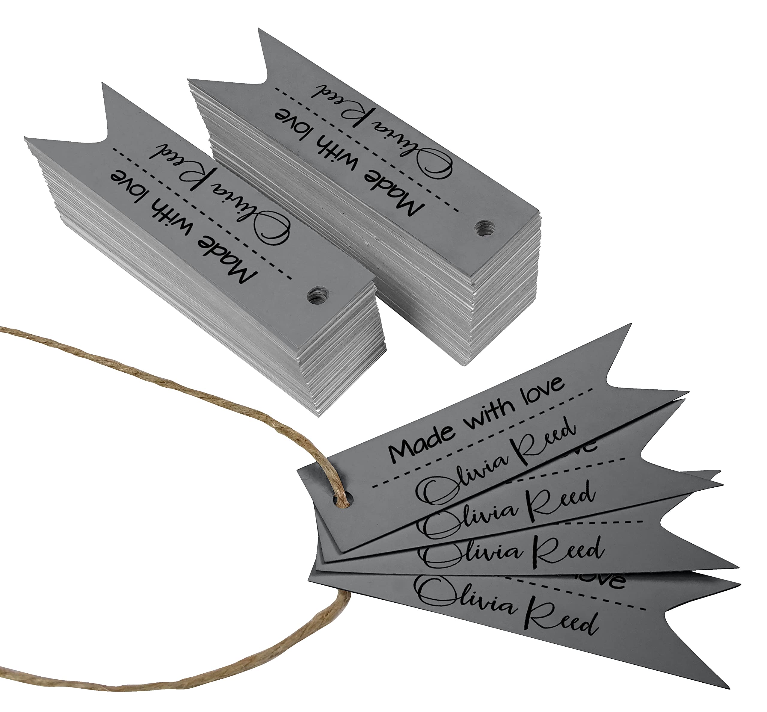 100 pz in carta fatto a mano con amore personalizzato cartellini personalizzato favor Gift TAGS Grey