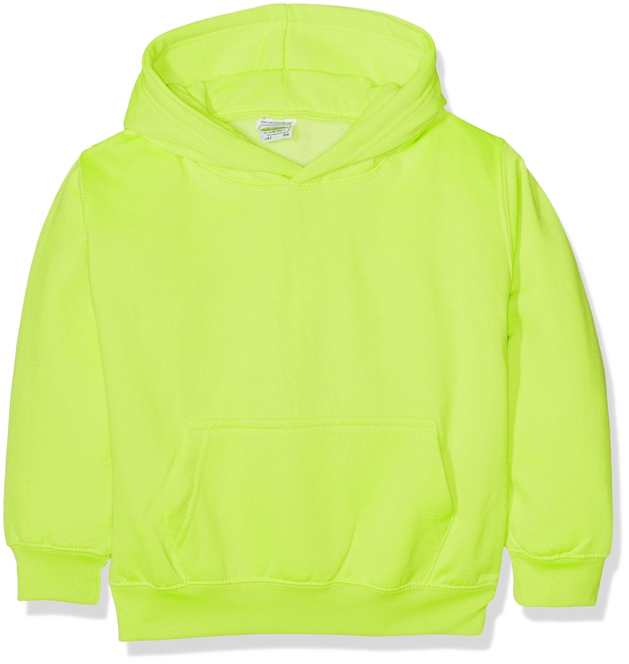 AWDis Boy's Kids Electric Hoodie, Yellow (Electric Yellow), Large