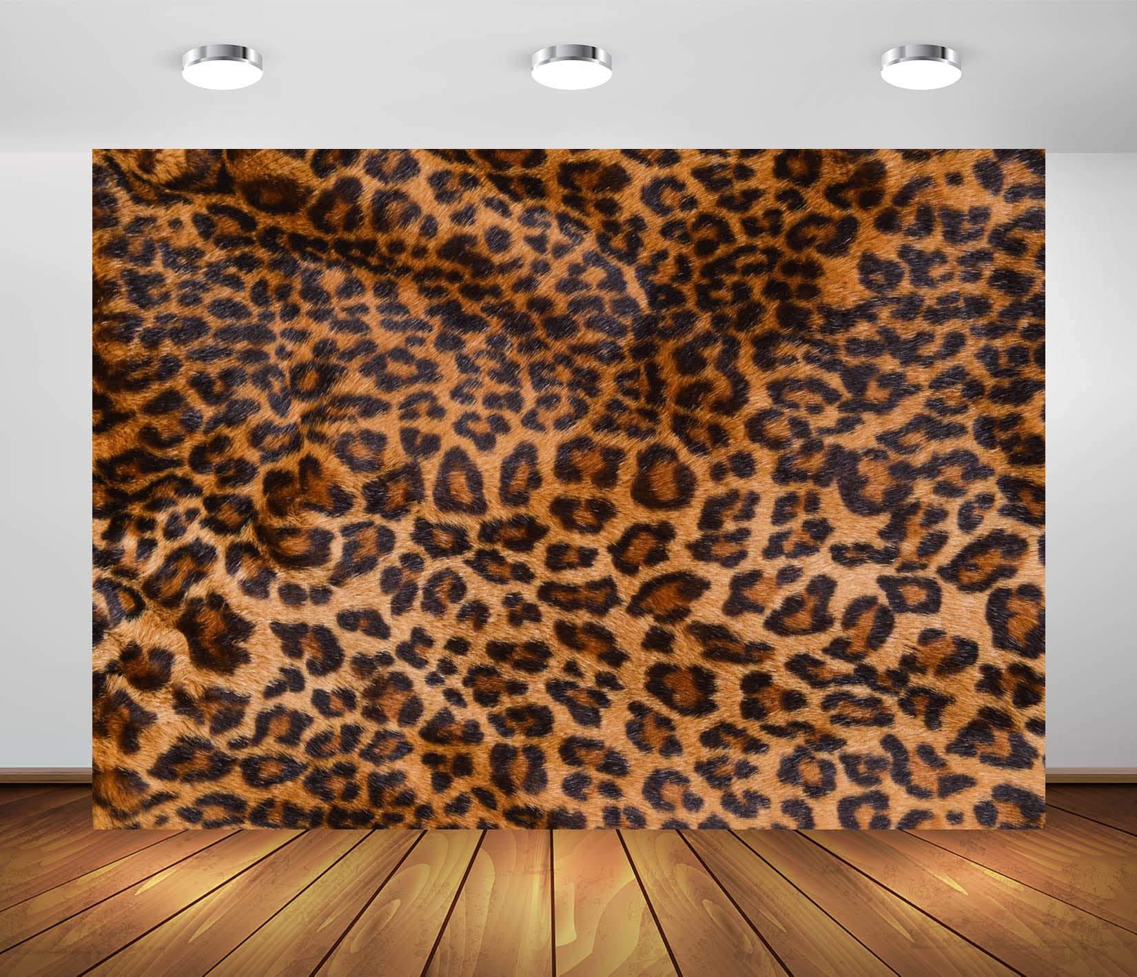 Loccor 10x8ft Fabric Leopard Print Backdrop - Cheetah Black Brown Spots Photography Baby Shower Banner Cake Table Decorations Photo Booth Studio Props
