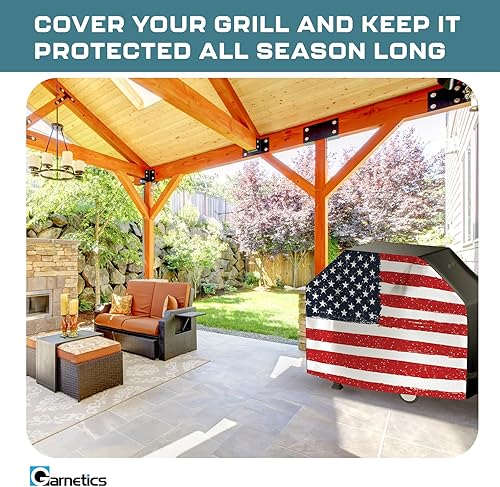 Miniatura 7 de Cubierta de parrilla para parrilla al aire libre de 58 pulgadas, resistente al agua, cubierta de parrilla de gas para exteriores, resistente a los
