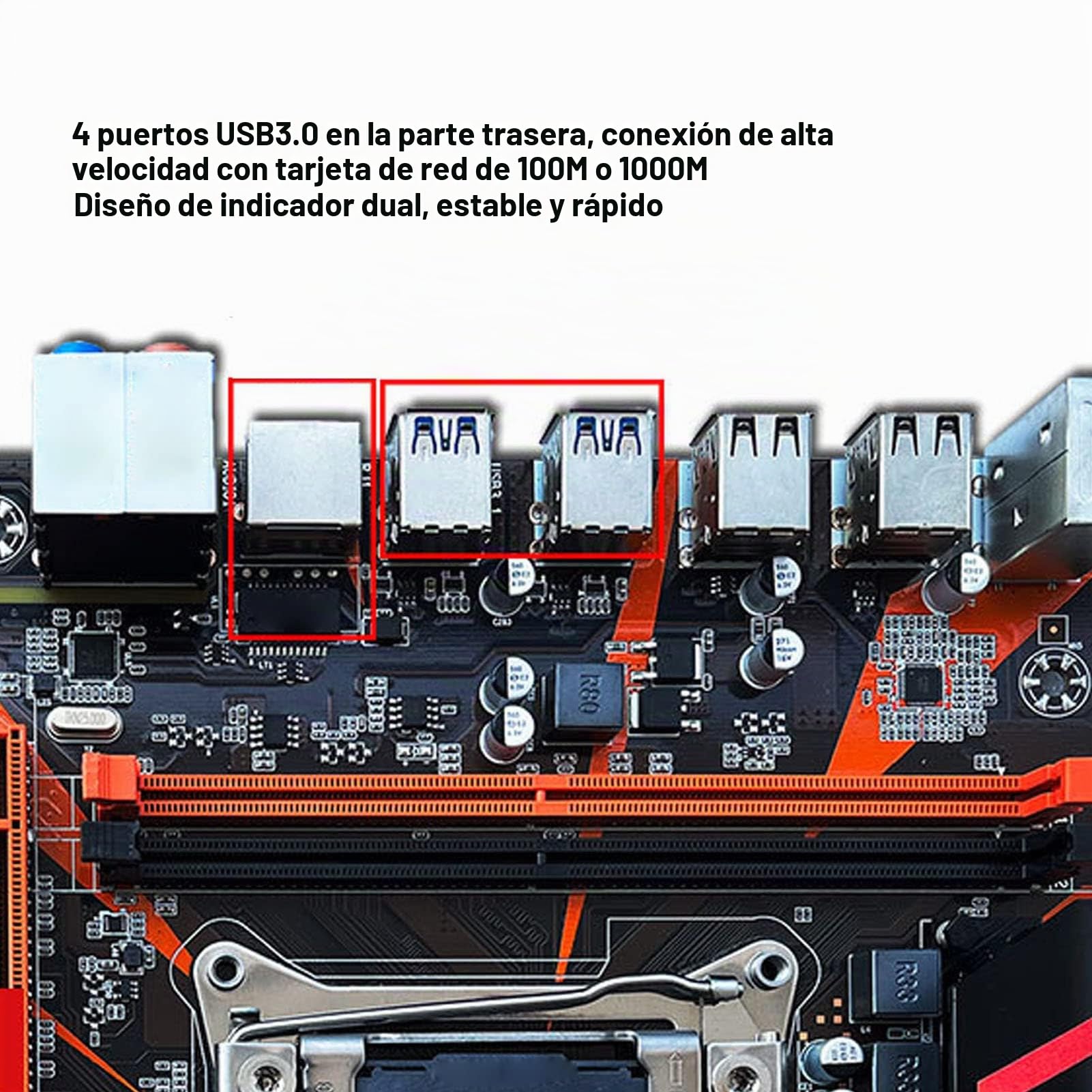 Dpofirs X99 Motherboard CPU Combo, LGA 2011-3 E5 2620 V3 CPU Motherboard Set Support 4 Channel DDR4 Memory, WiFi Module, Gigabit Network Card PC Motherboard para Escritorio