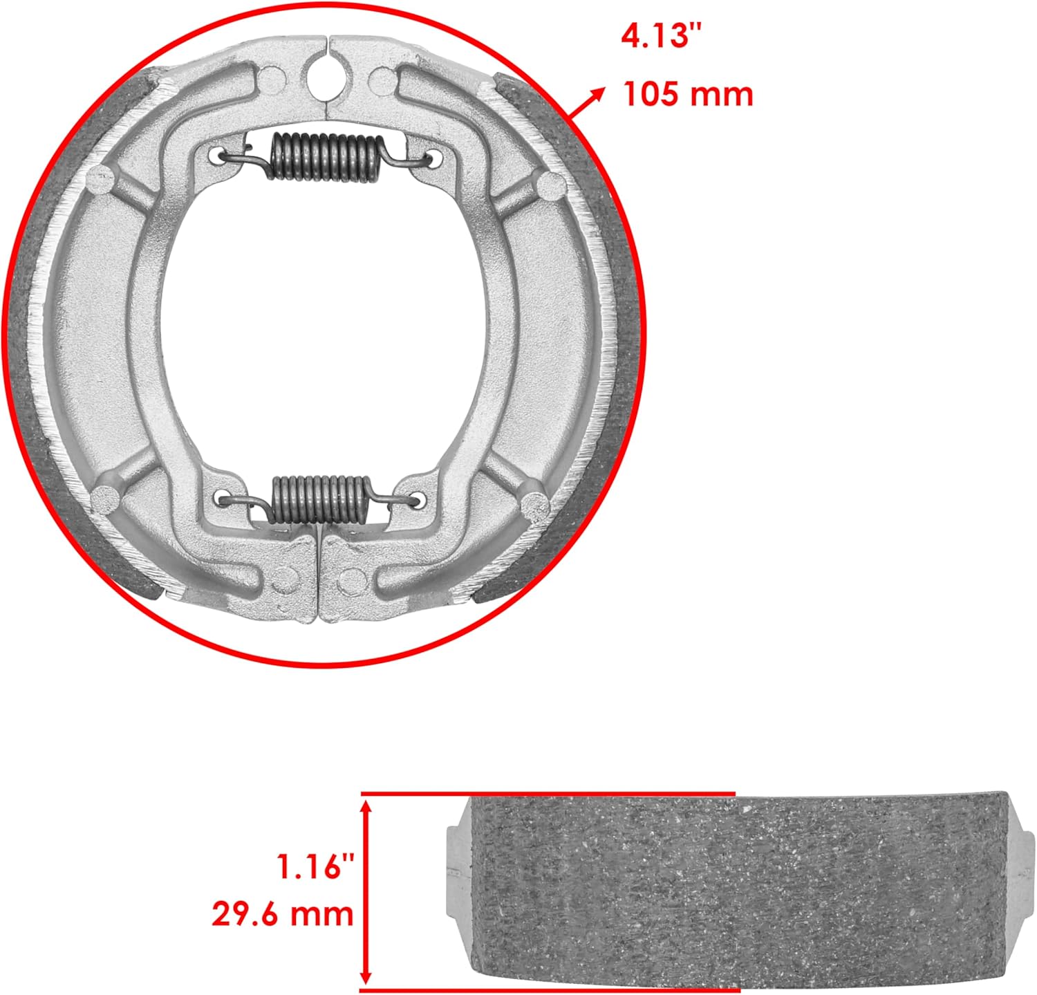 Caltric Front & Rear Brake Shoes Compatible with Kawasaki Ke100 Ke-100 Ke 100 1979-2001 New
