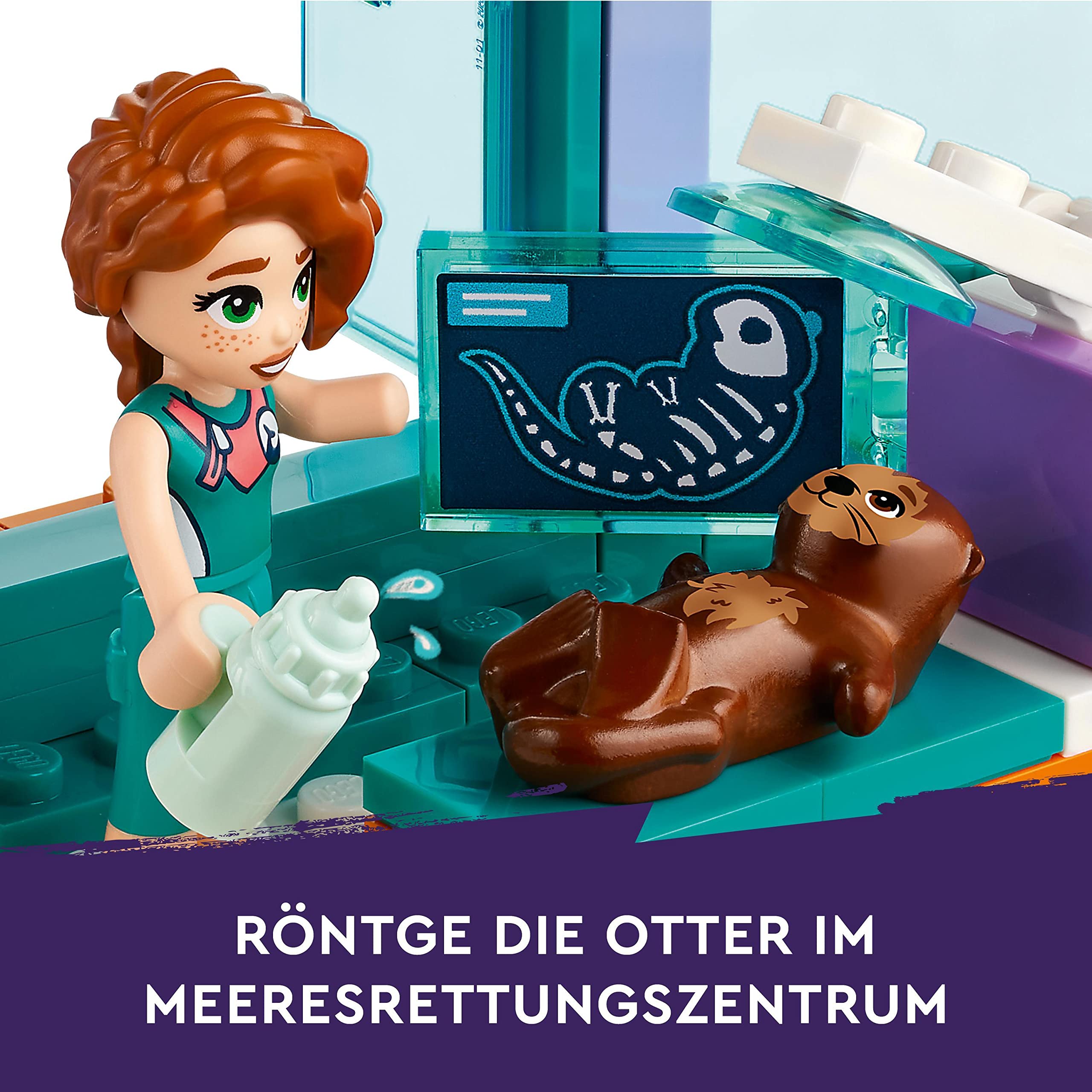 LEGO 41736 Friends Seerettungszentrum Tierarzt-Spielzeug für Kinder mit Otter-, Seepferdchen- und Schildkröten-Tierfiguren, Tierpflege-Spielzeug, Mädchen und Jungen ab 7 Jahren