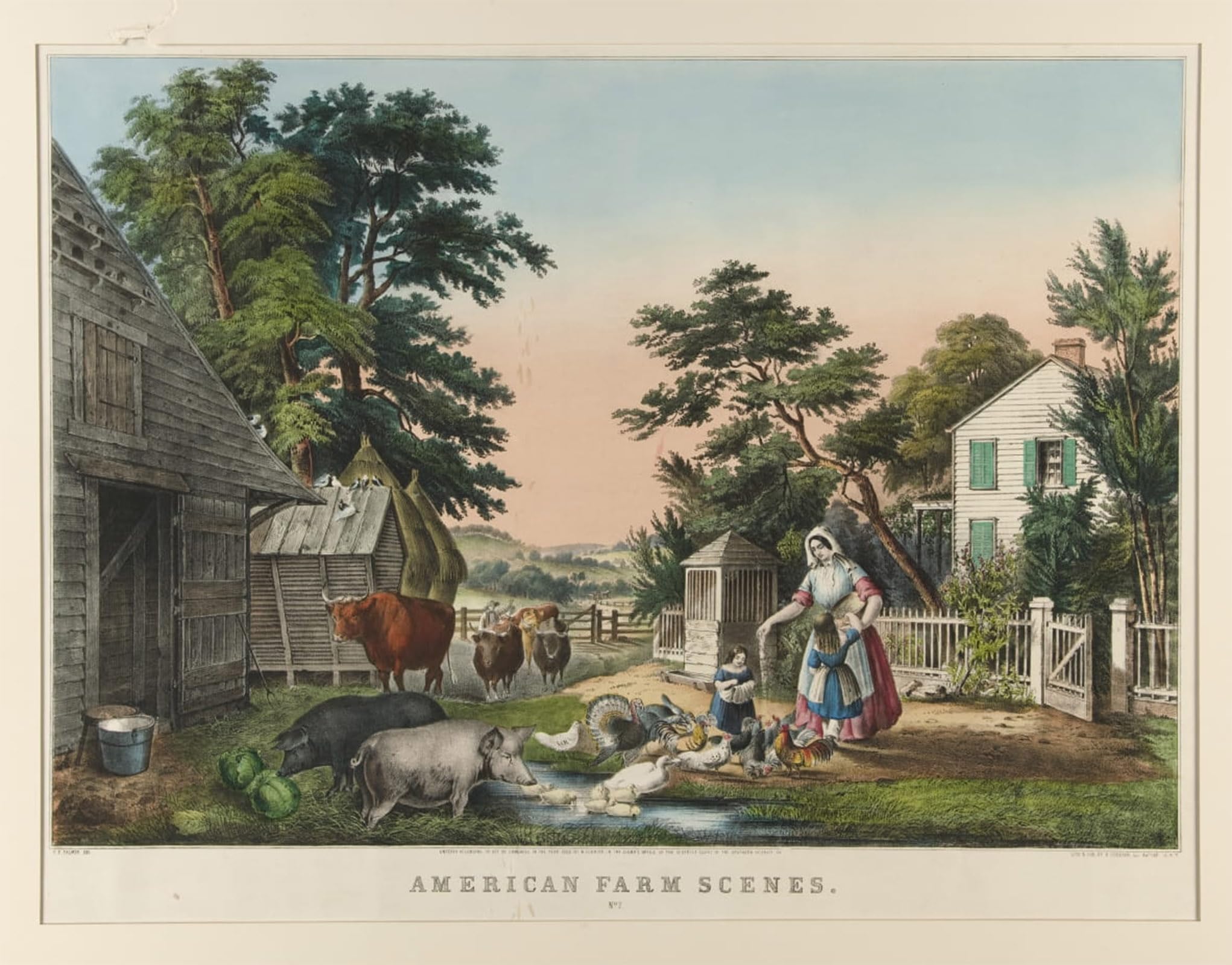 Artxlxxbn No Frame Famous Prints Artwork Pictures Poster Painting Art Farm Scenes No By Nathaniel Currier Artwork Landscape Pictures For Home Decor 60X90cm