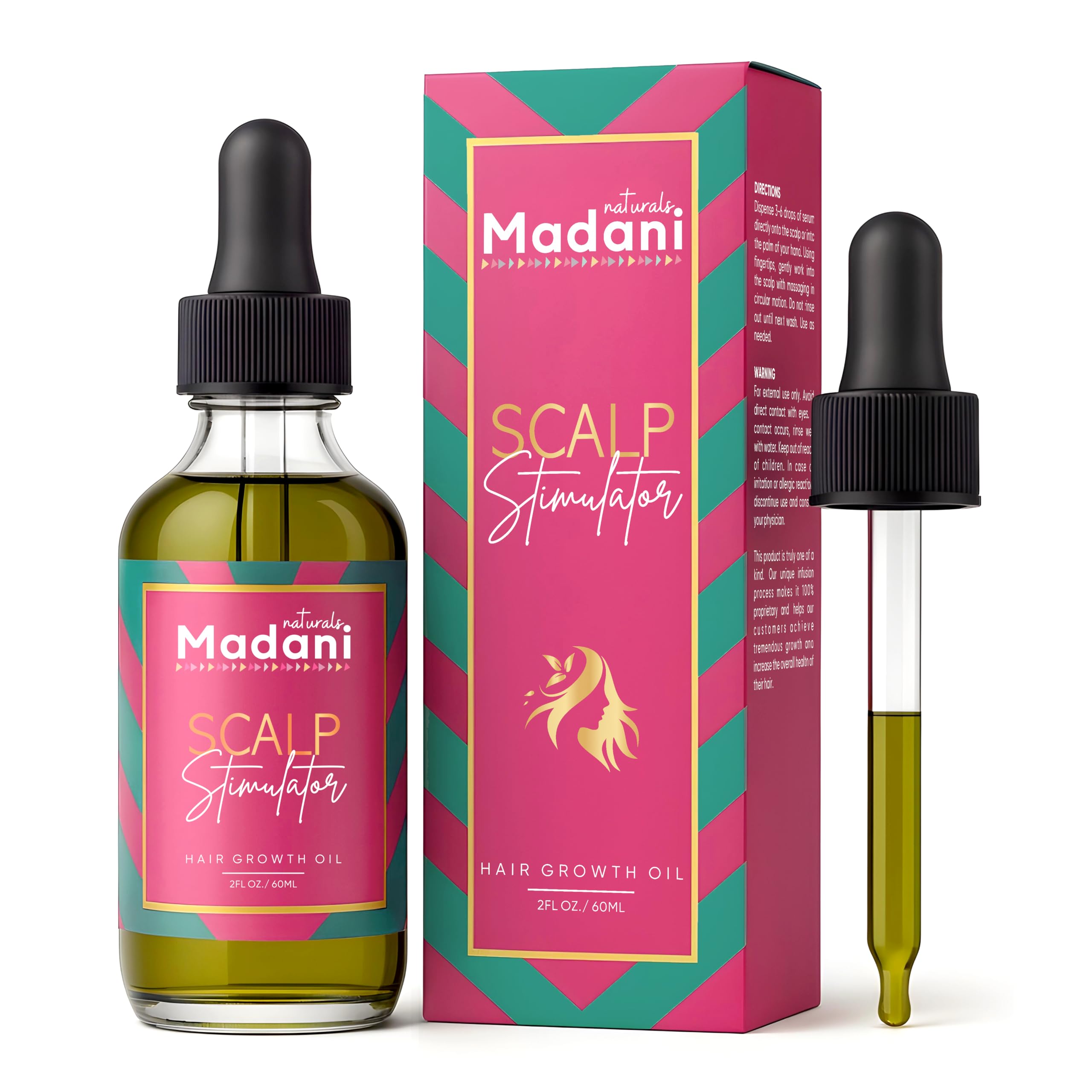 Scalp Stimulator Hair Growth Oil With Rosemary Oil & Mint - Hair Loss Treatment for Split End and Dry Scalp for All Hair Types, Strengthen Hair and Stop Hair Loss, 2-Fluid Ounces