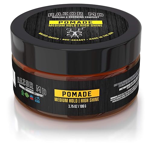 Pomada natural para el cabello a base de agua para hombres con alto brillo y acabado liso, fijación media fuerte, los mejores productos para el