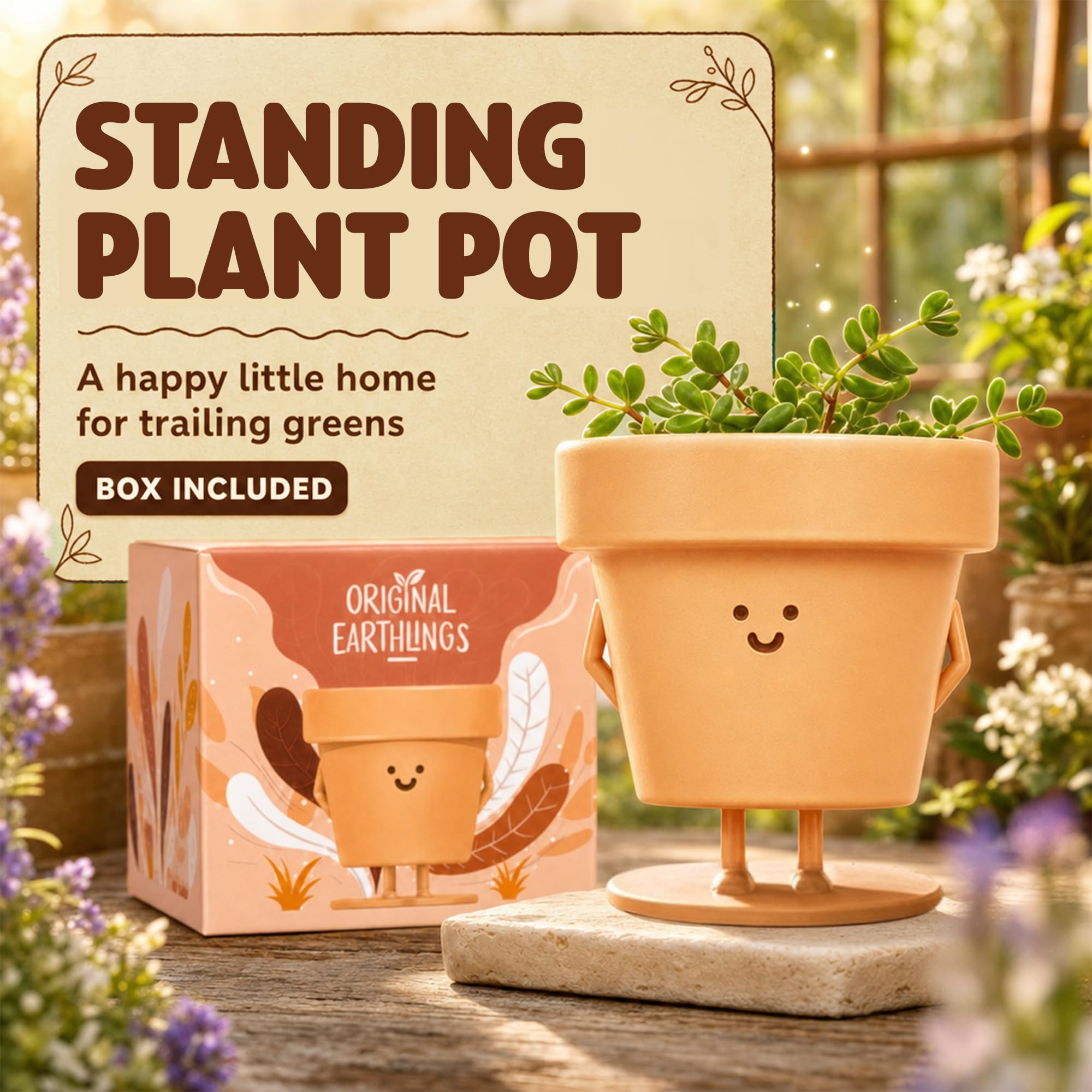Amazon.co.jp: Original Earthlingsスタンディング植木鉢、面白い屋内