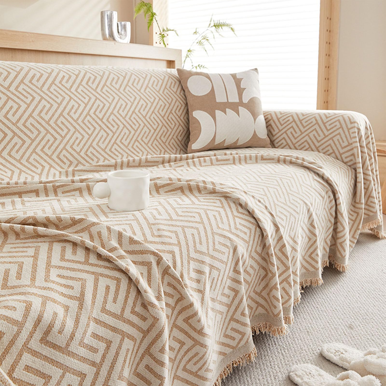 Housse de canapé chenille pour protéger un divan abîmé des griffes de chat 180x180cm