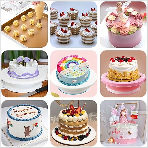 Miniatura 6 de Kit de decoración de pasteles de 90 piezas con tocadiscos para pasteles, nivelador de pasteles, 24 puntas de glaseado numeradas, 2 espátulas, 3