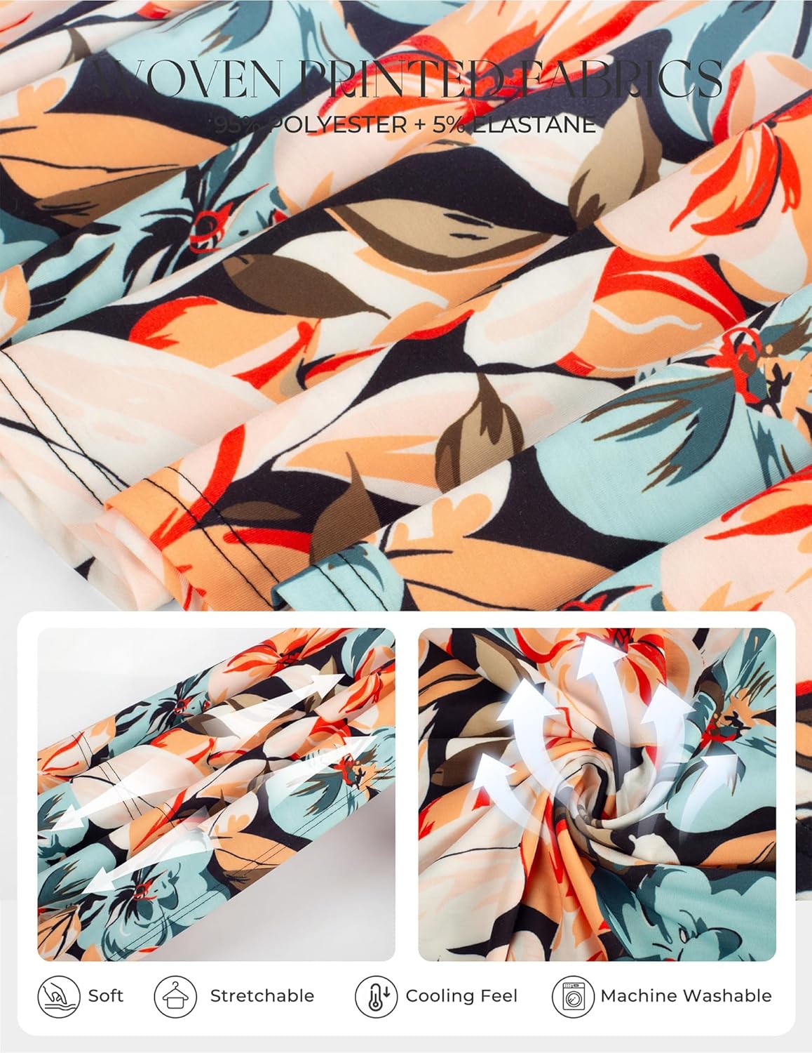 GRACE KARIN 2026 Women's Summer Maxi Dresses, Tie Front Floral Boho Dress, Spaghetti Strap Sundress with Pockets - Image 6