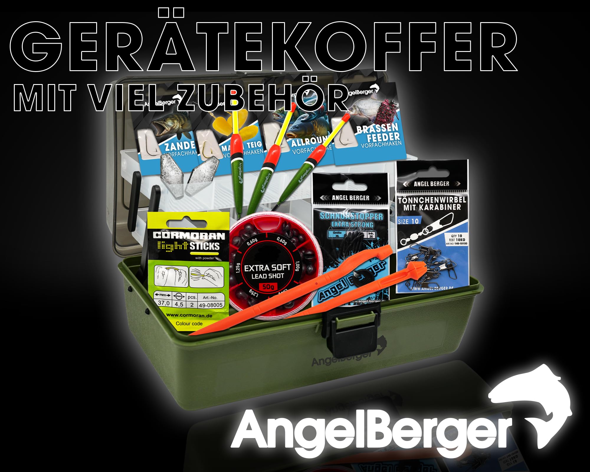 Angel Berger Gertekoffer mit Angelzubehr gefllt Angelkoffer  Grundausstattung Angeln Angelset : Amazon.de: Sport & Freizeit