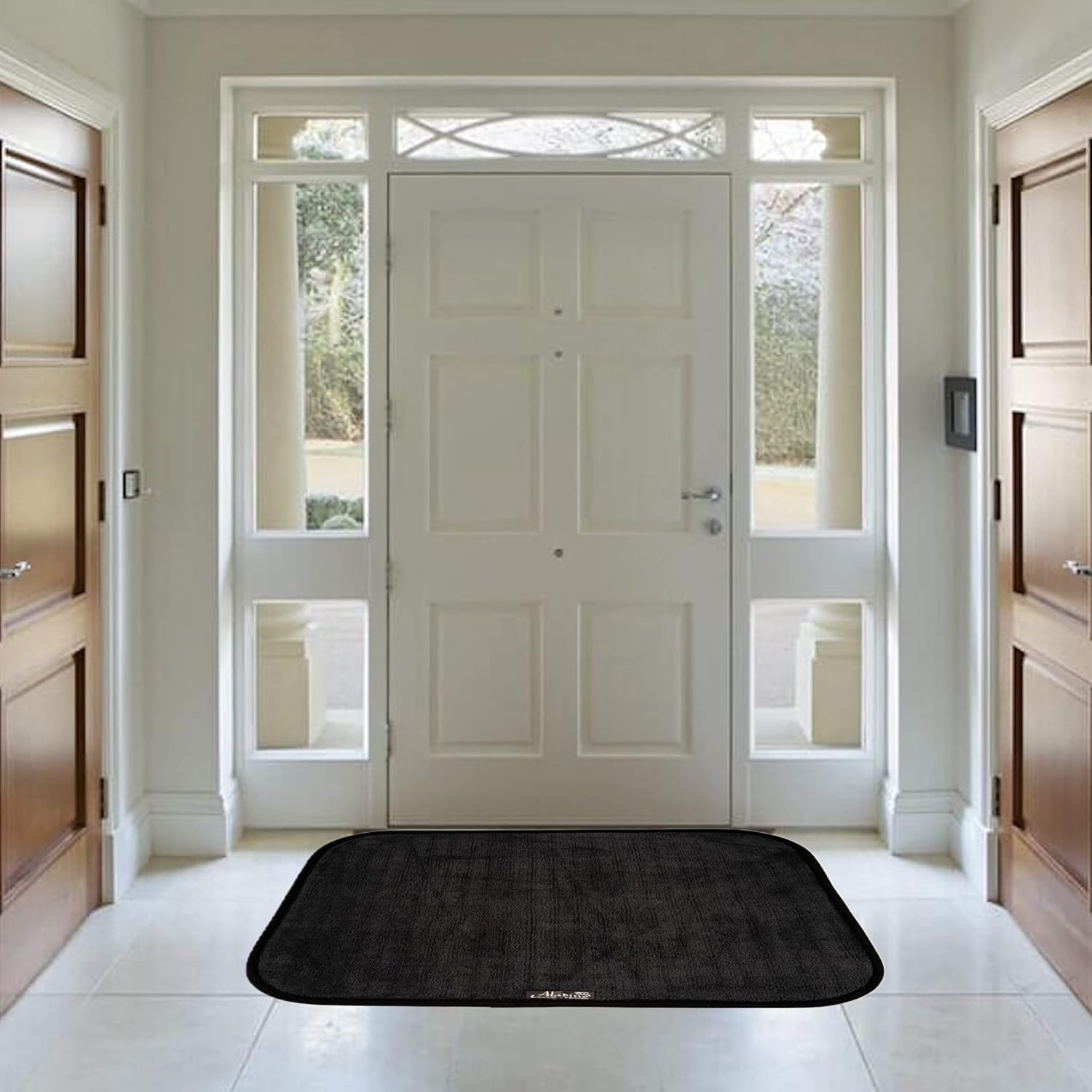 EN-27566 Tappeto Magico Genio Antiscivolo In Microfibra - Zerbino Assorbente Per Ingresso, 50x110 Cm, Colore Nero, Lavabile