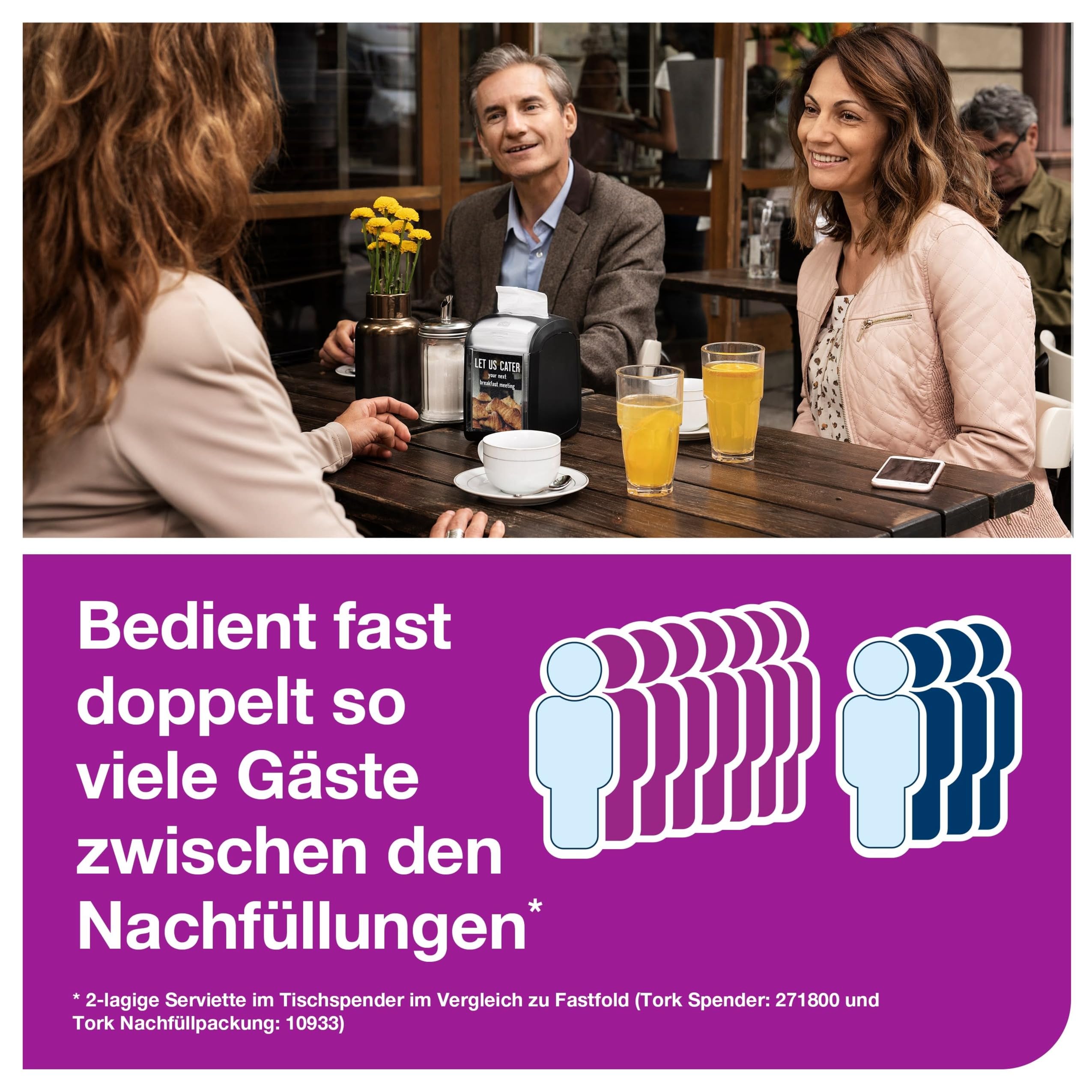 Tork Xpressnap Fit Spenderservietten – 12830 – Servietten zum Nachfüllen für N14 Serviettenspender, Advanced Qualität – 2-lagig, natur – 720 Stück