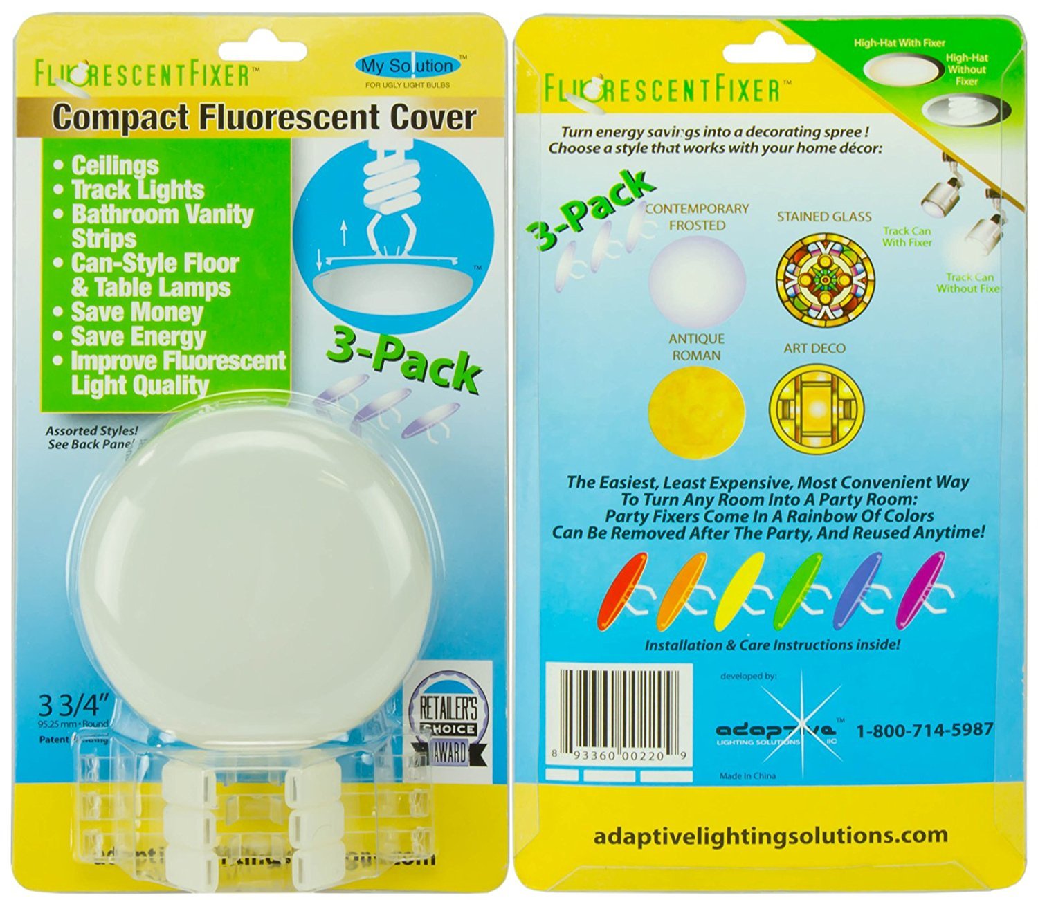 3.75 Inch Compact Fluorescent Cover 3-Pack