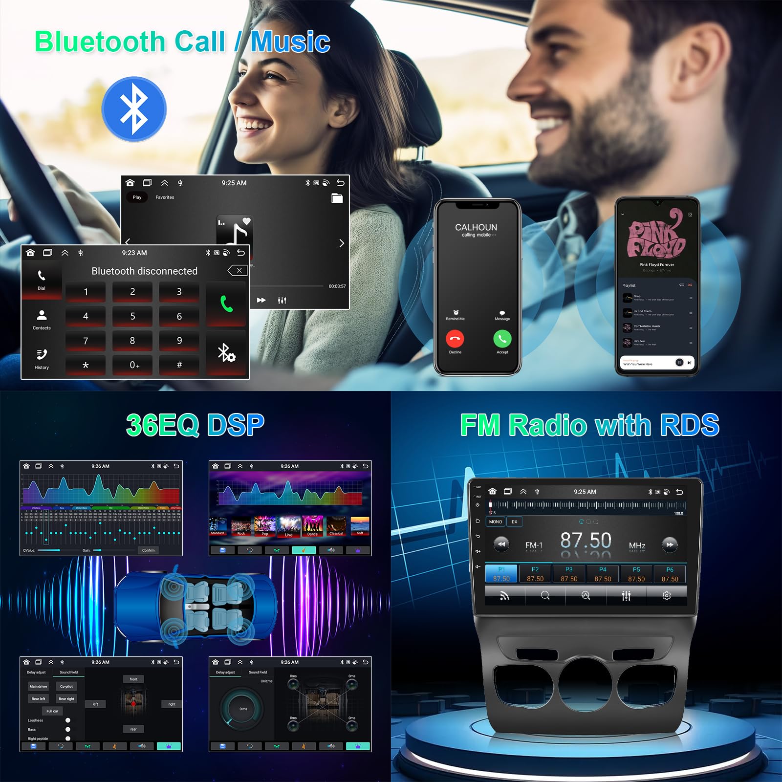 8 Core 4GB+64GB Android Autoradio per Citroen C4 B7 C4L DS4 2013-2017, Hodozzy 10 Pollici Touch Screen GPS Stereo con Carplay Wireless Android Auto, 2 Din Radio Bluetooth DSP WiFi FM RDS Telecamera