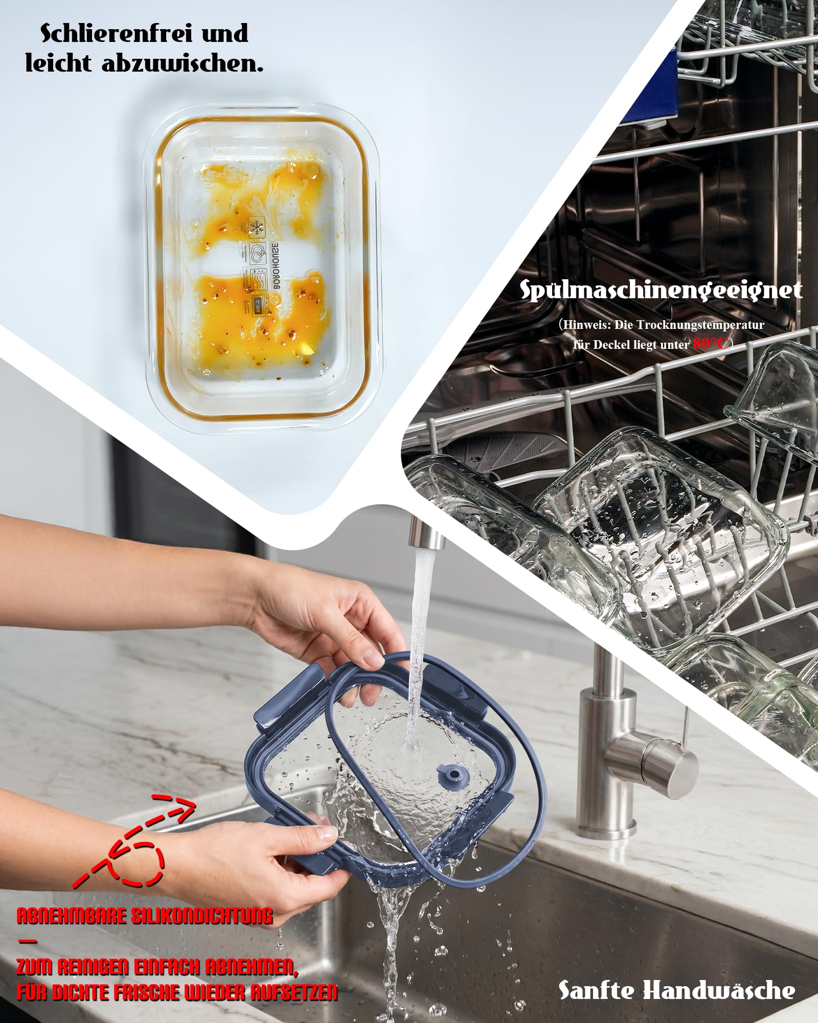 Glasbehälter mit Deckel Set (12 Stück), hochborosilikat, mikrowellengeeignet,ofenfest-20℃~510℃, mit Ventil, spülmaschinenfest – Perfekt für Vorratsdosen, Meal Prep & Gefrierbehälter，Blau