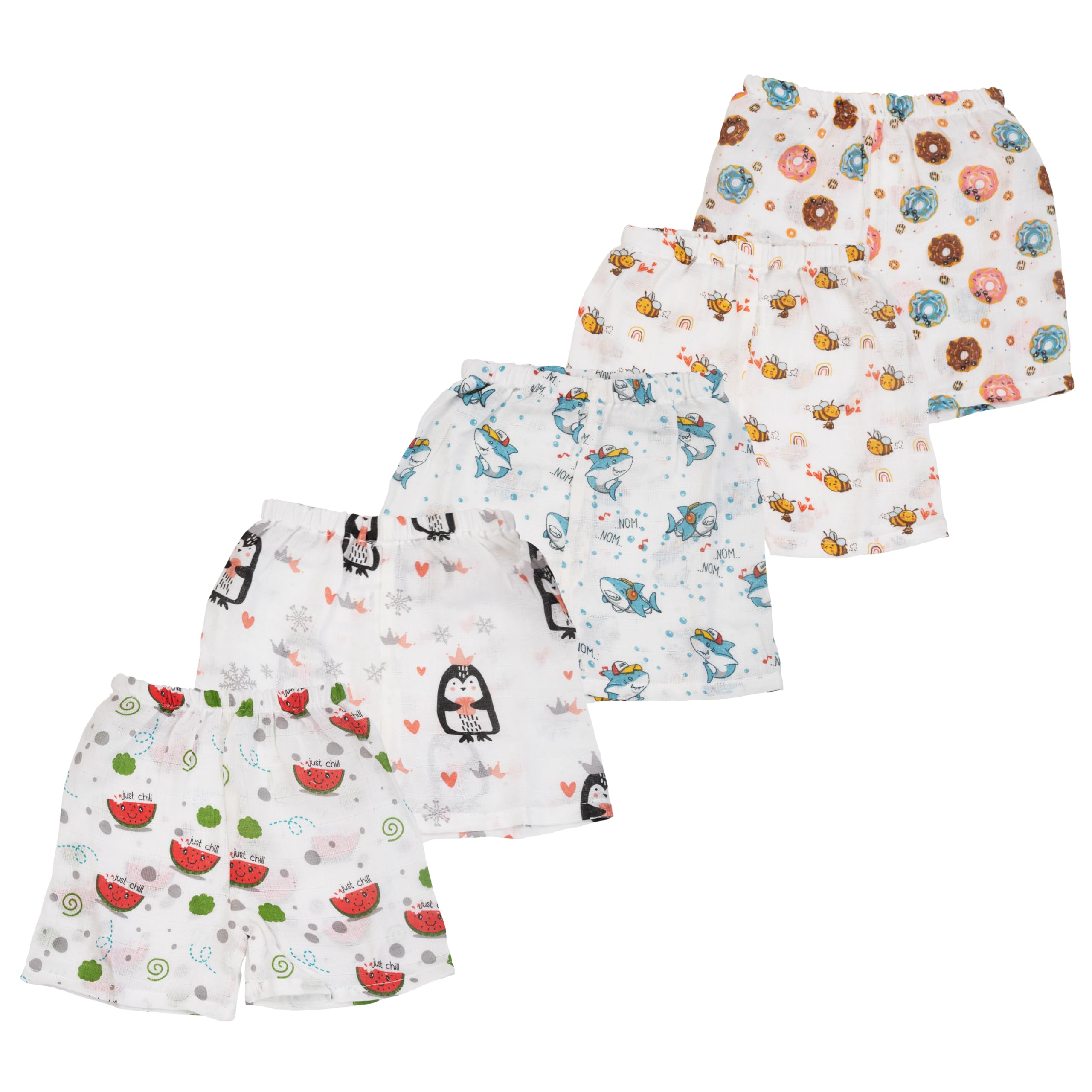 BAYBEE New Born Baby Clothes Muslin Cotton Dress for Kids | Soft, Breathable Half Pant Set | Unisex, Comfortable & Stylish | Perfect for Sensitive Skin | Baby Shower Gift (Pack of 5) (Multi, S)-picture-50