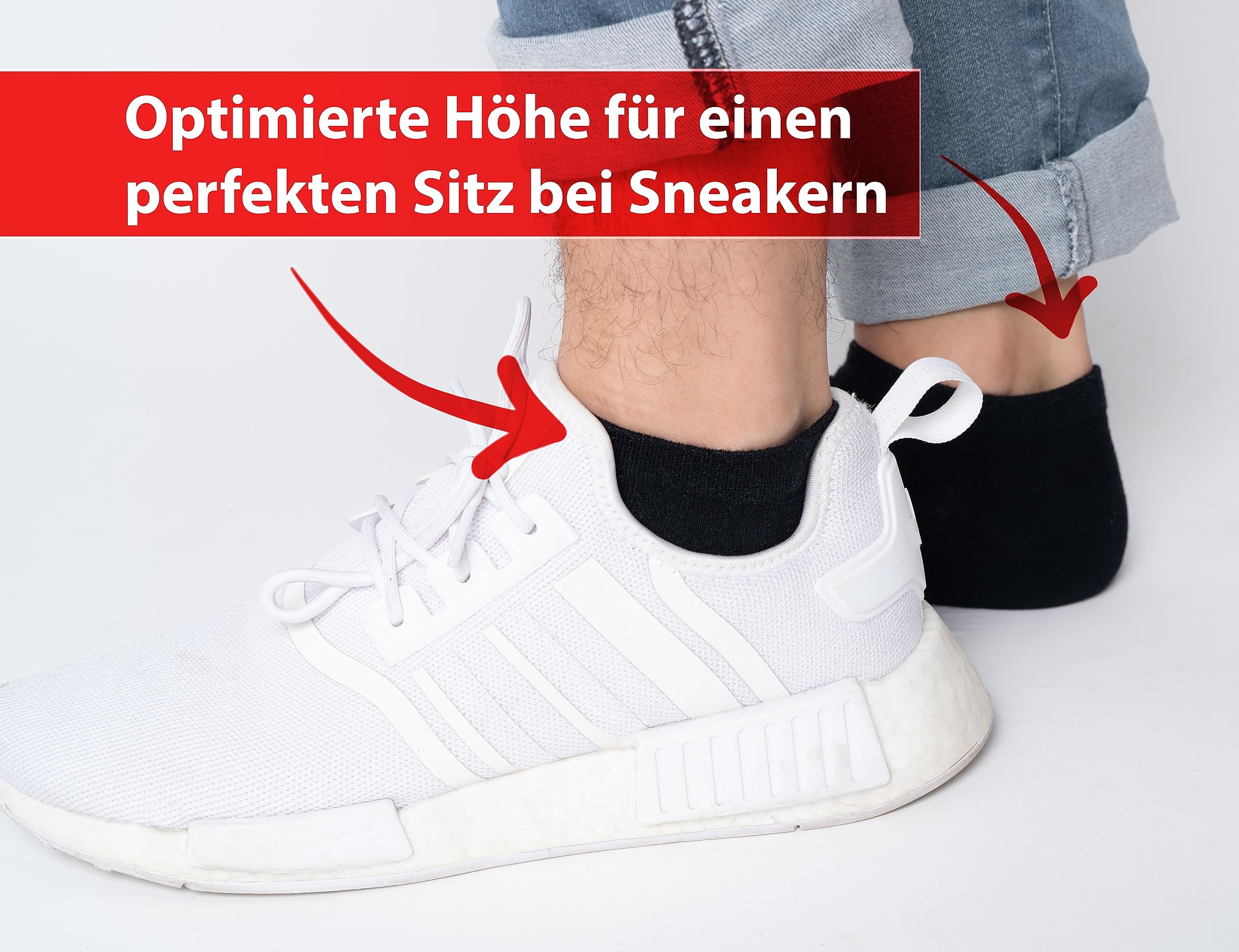Kemes Skarpety męskie do sneakersów, rozmiary 43–46, czarne, 10 par, bawełna i elastan, krótkie skarpety, uniseks